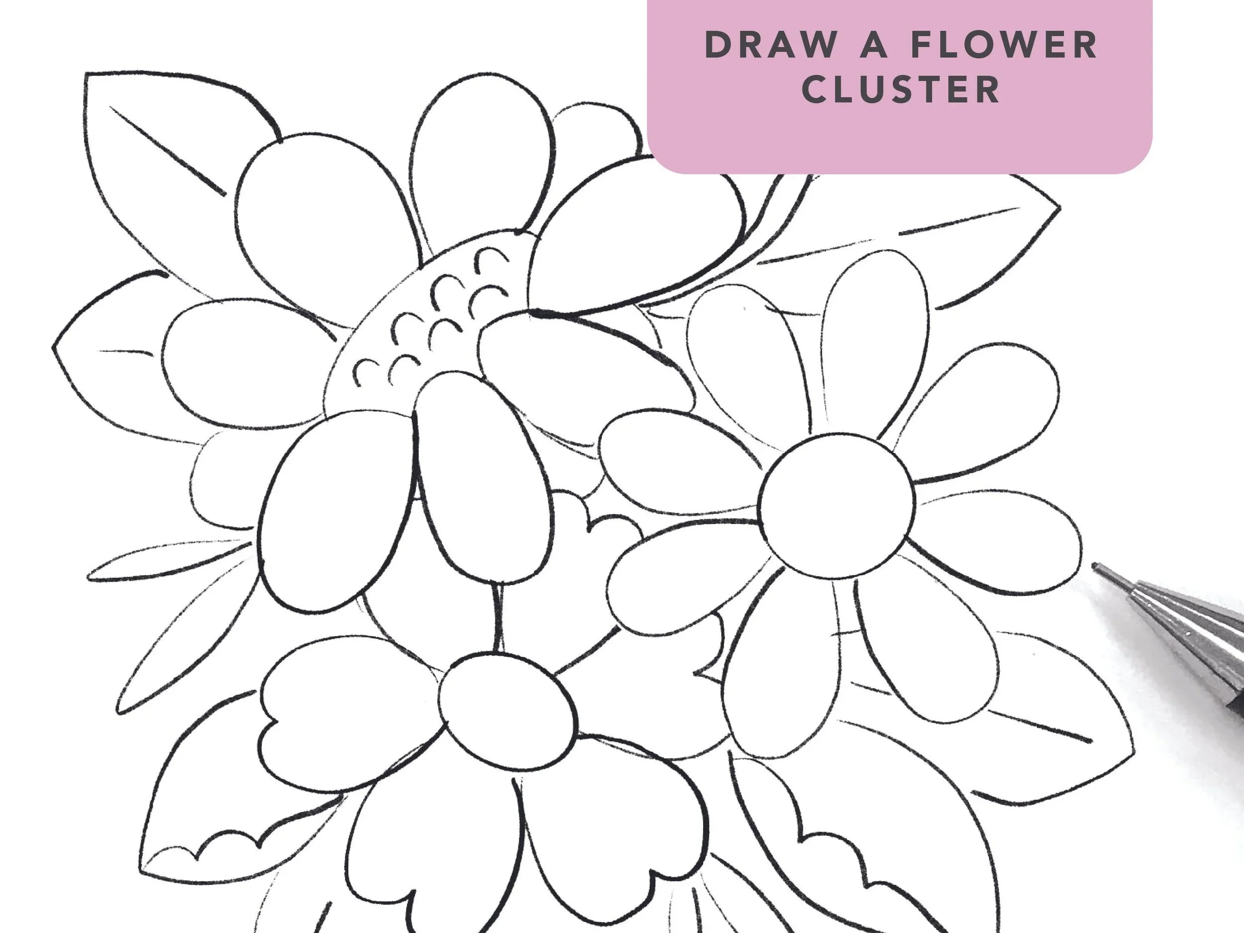 How to Draw a Flower Cluster