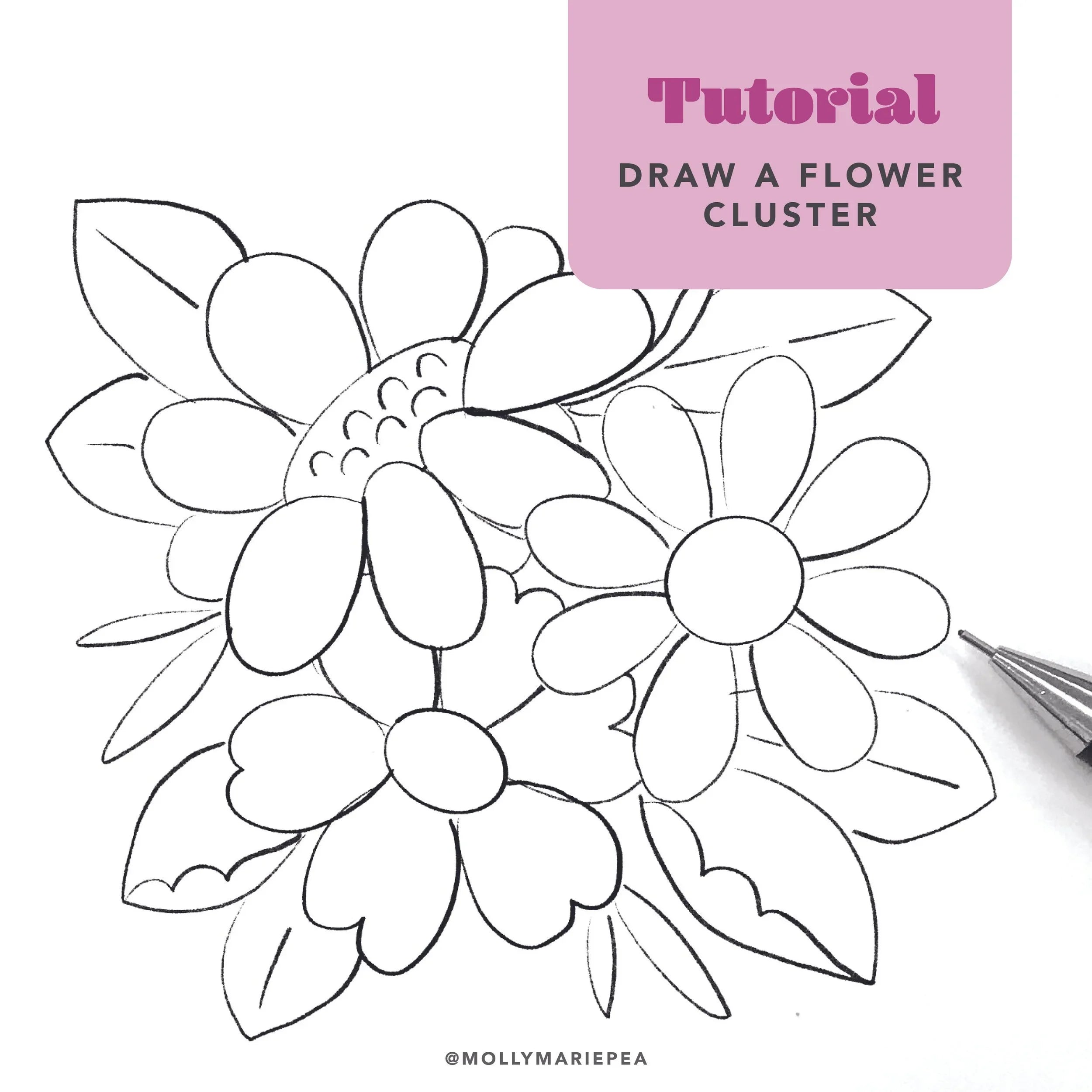 How to Draw a Flower Cluster