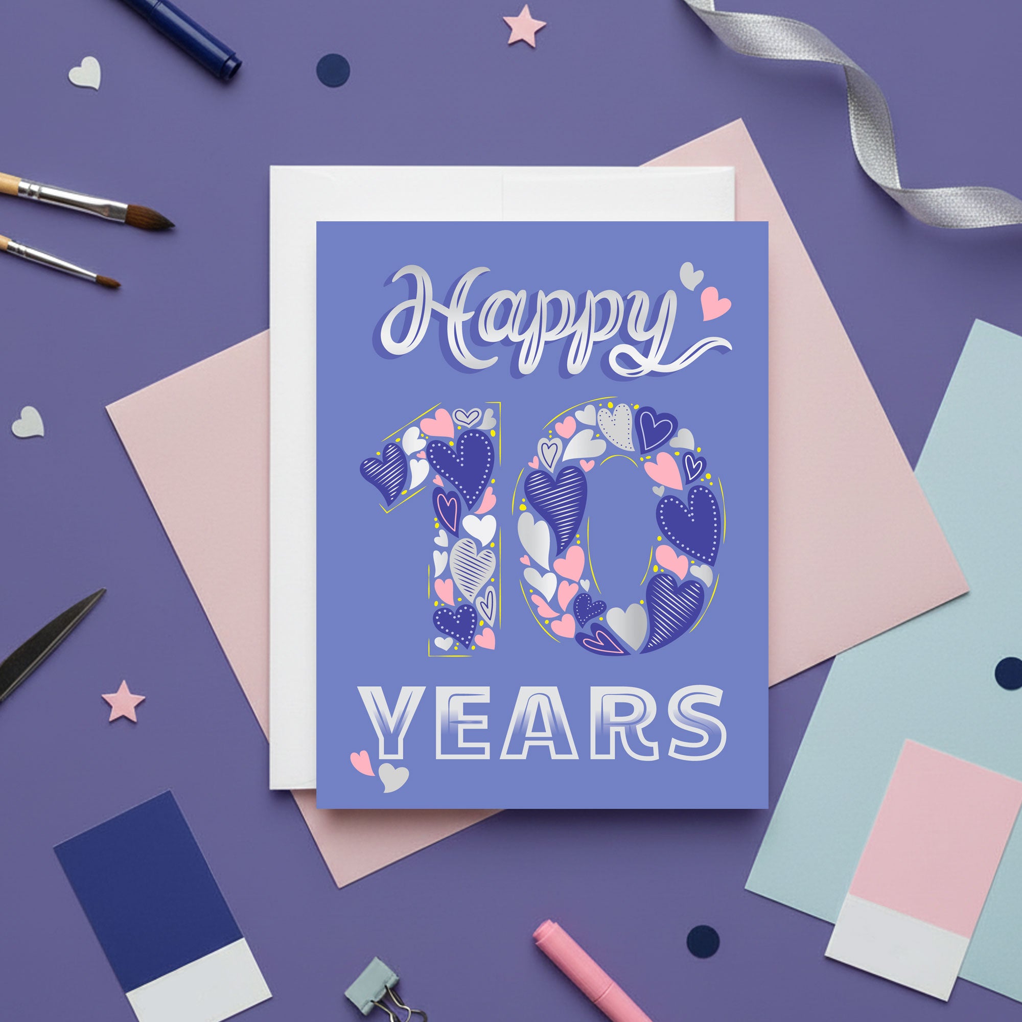 Happy 10 Years Anniversary Milestone Card
