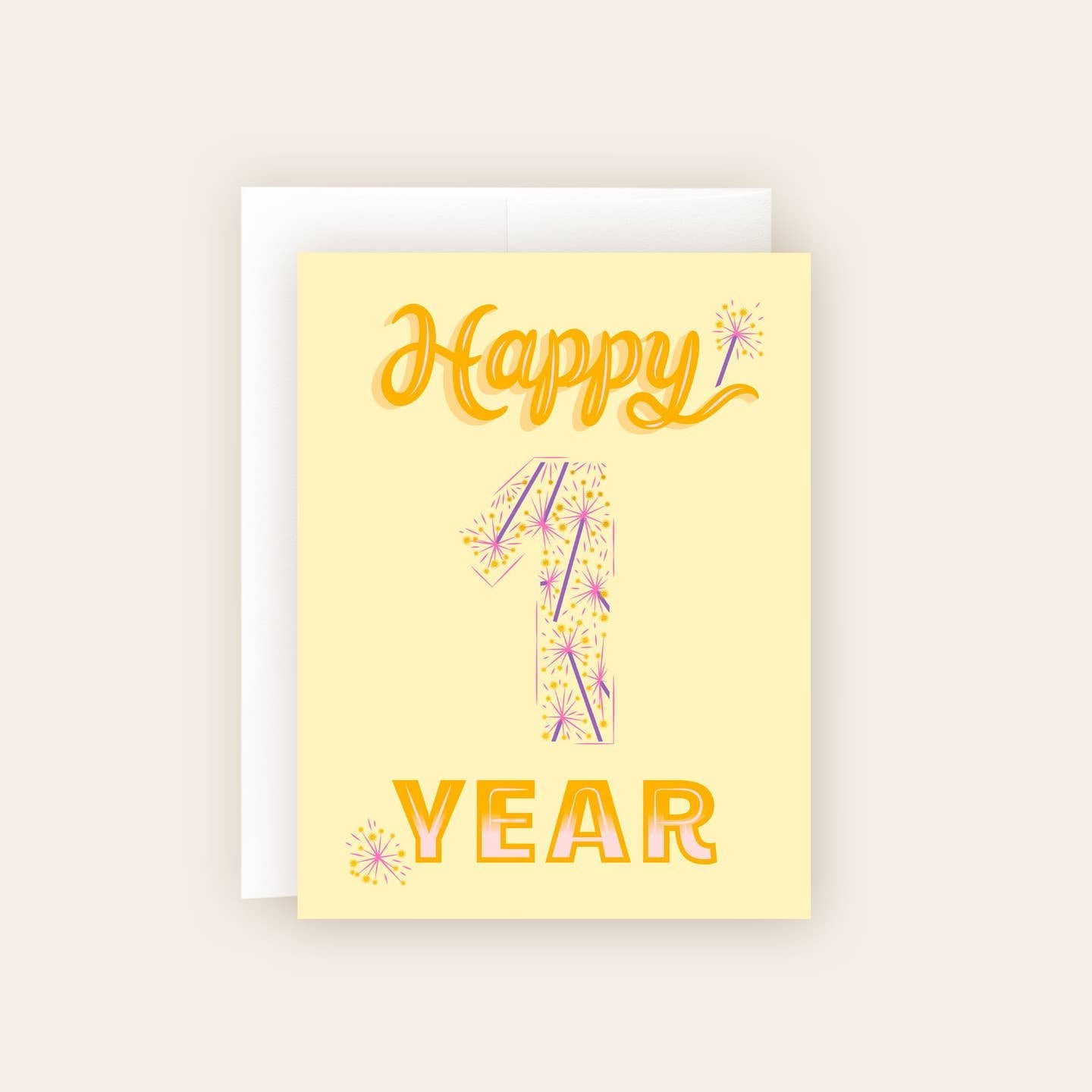 Happy 1 Year First Anniversary Card