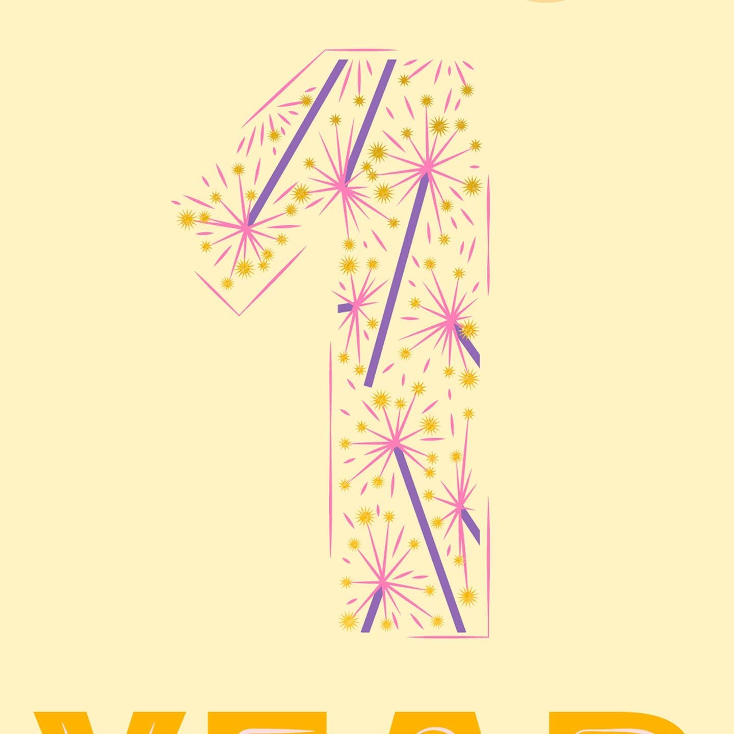 Happy 1 Year First Anniversary Card