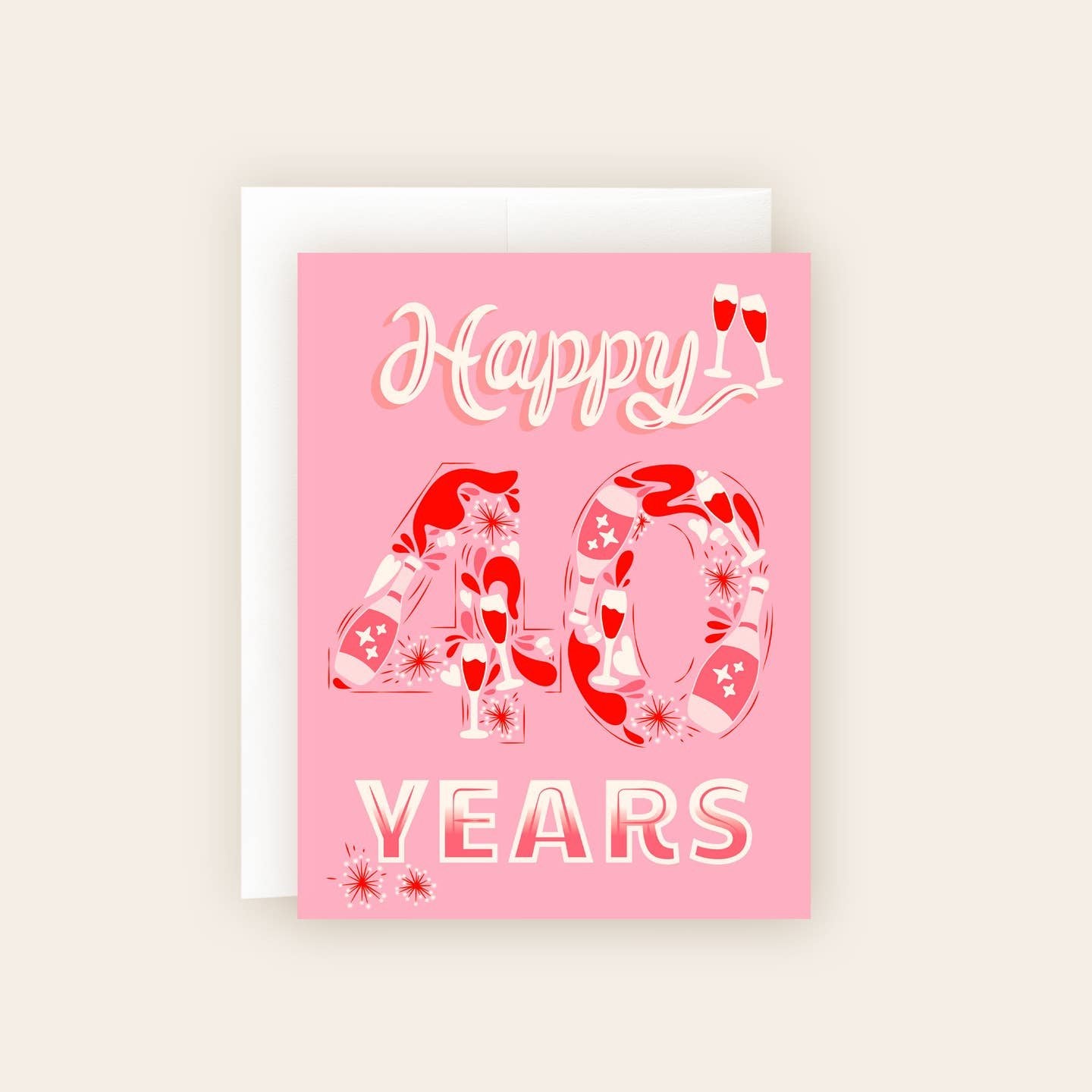 Happy 40 Years Ruby Anniversary Milestone Card