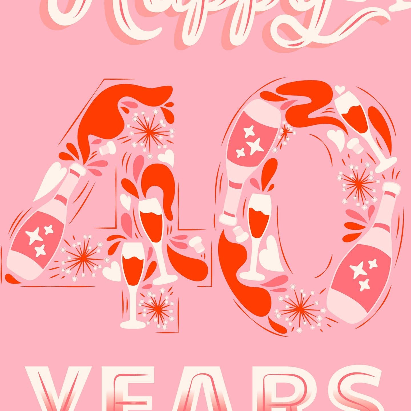 Happy 40 Years Ruby Anniversary Milestone Card