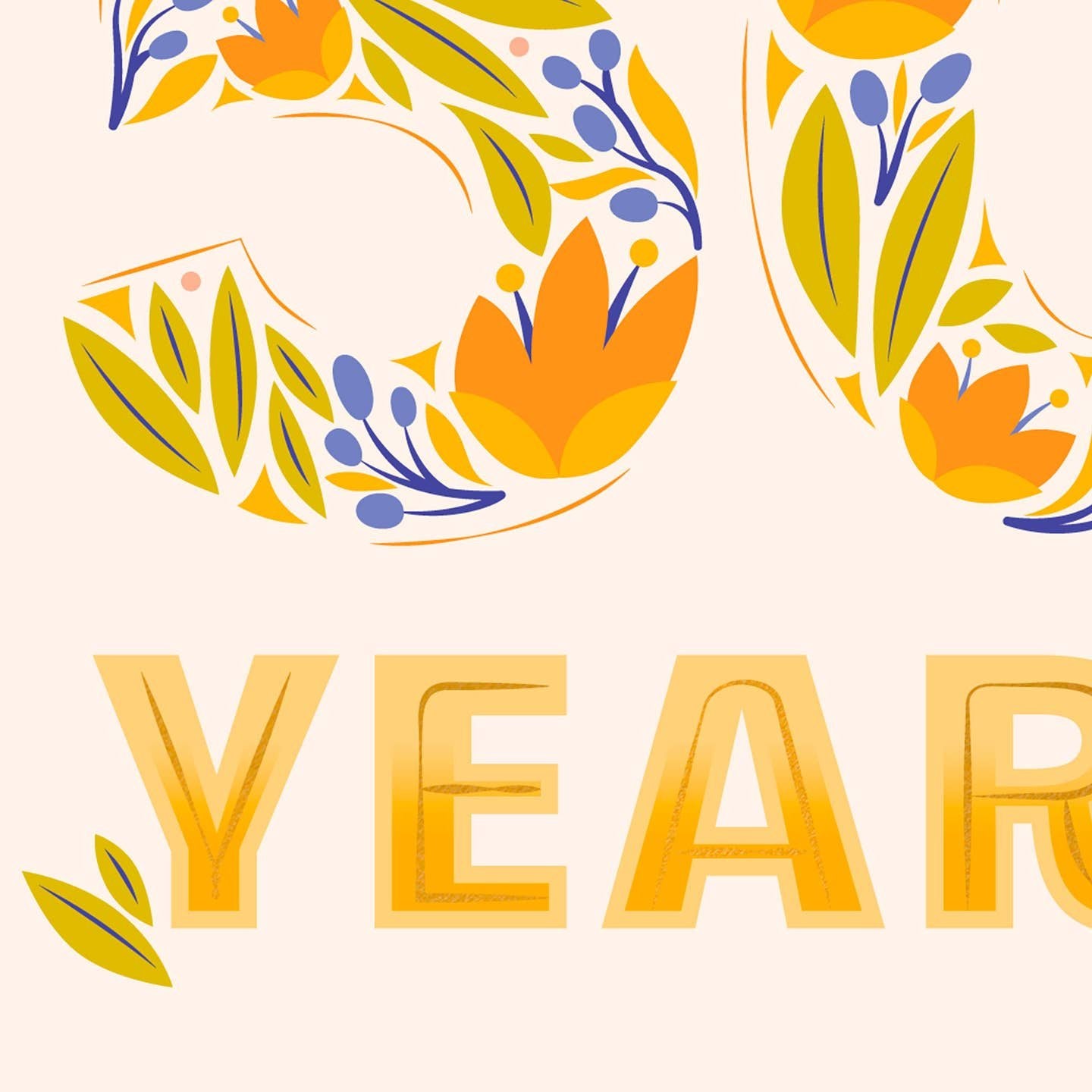 Happy 50 Years Anniversary Milestone Card