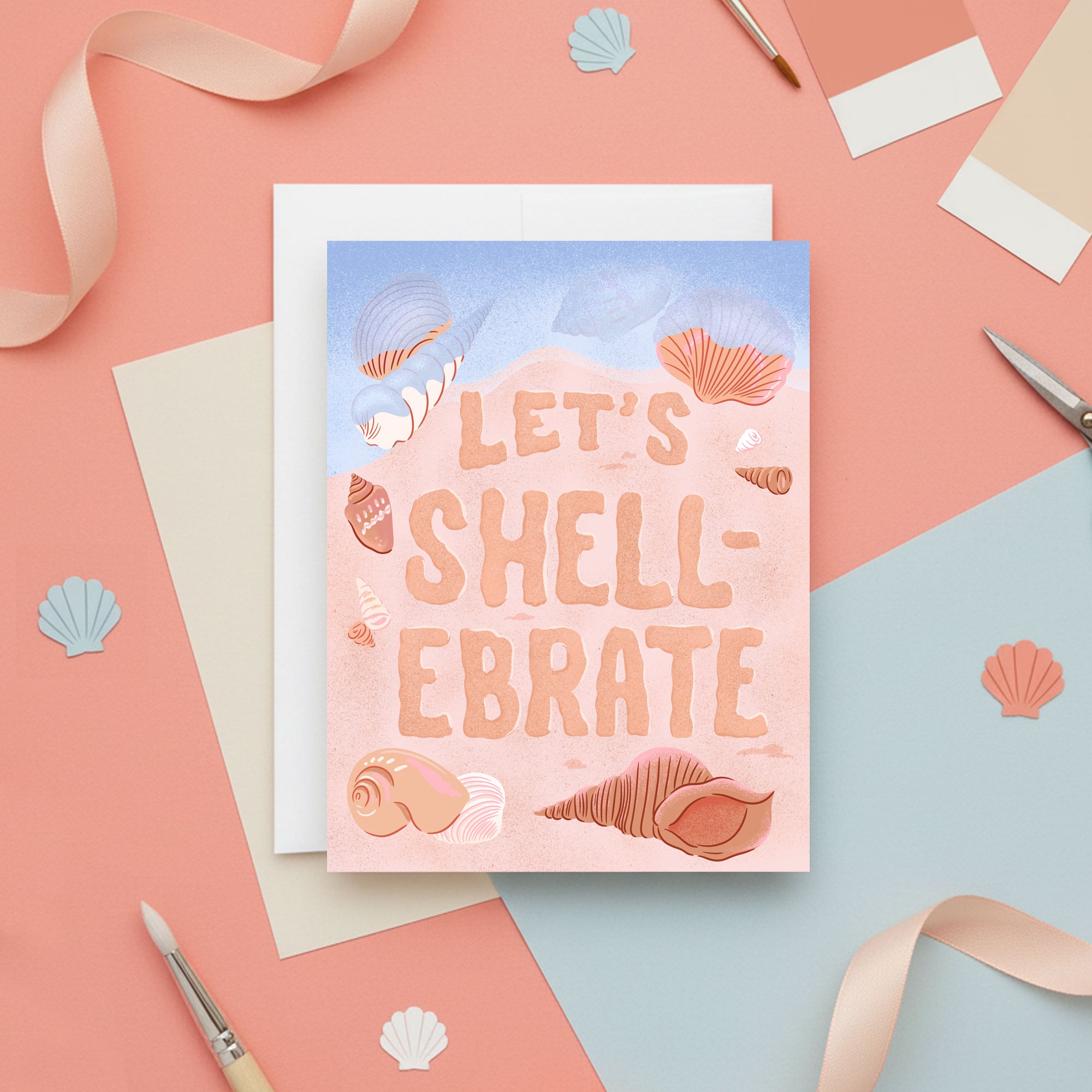 Let’s Shell-Ebrate Beach Pun Celebration Card