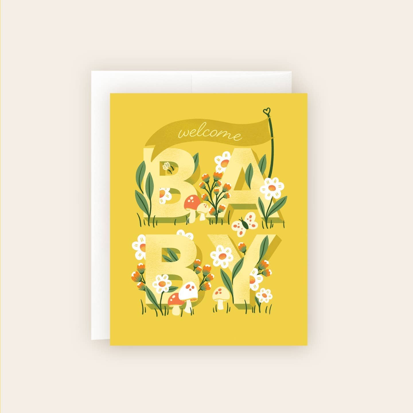 Neutral Welcome Baby Congratulations Card