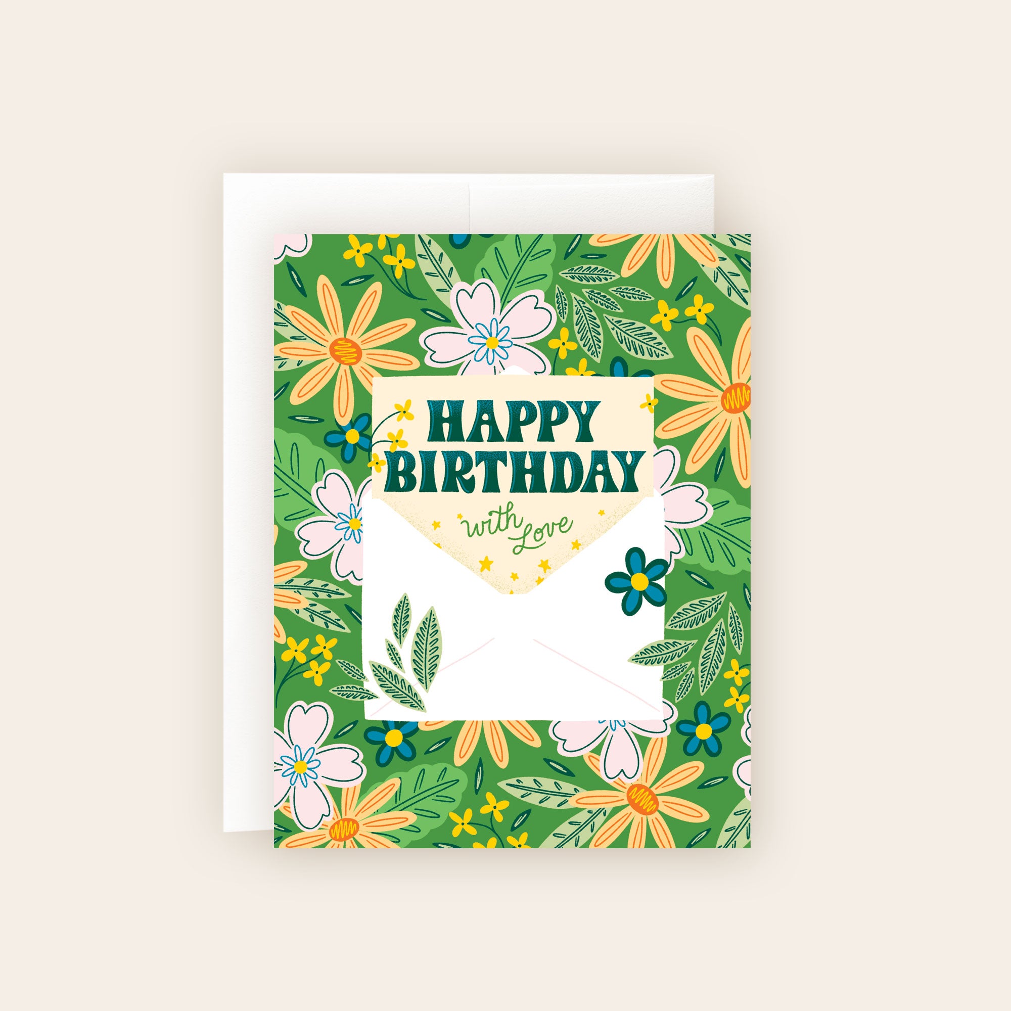 Happy Birthday Floral Envelope Card