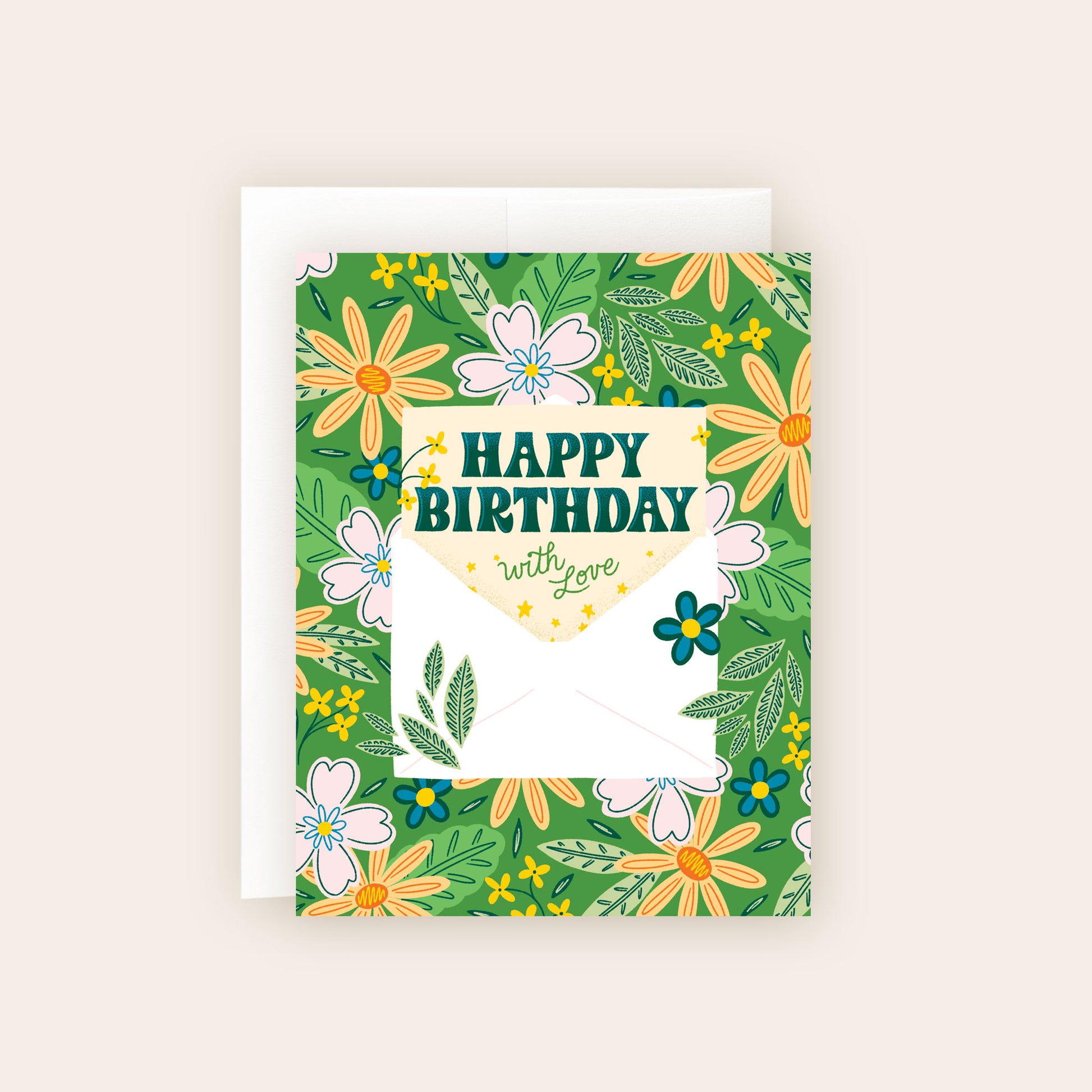 Happy Birthday Floral Envelope Card