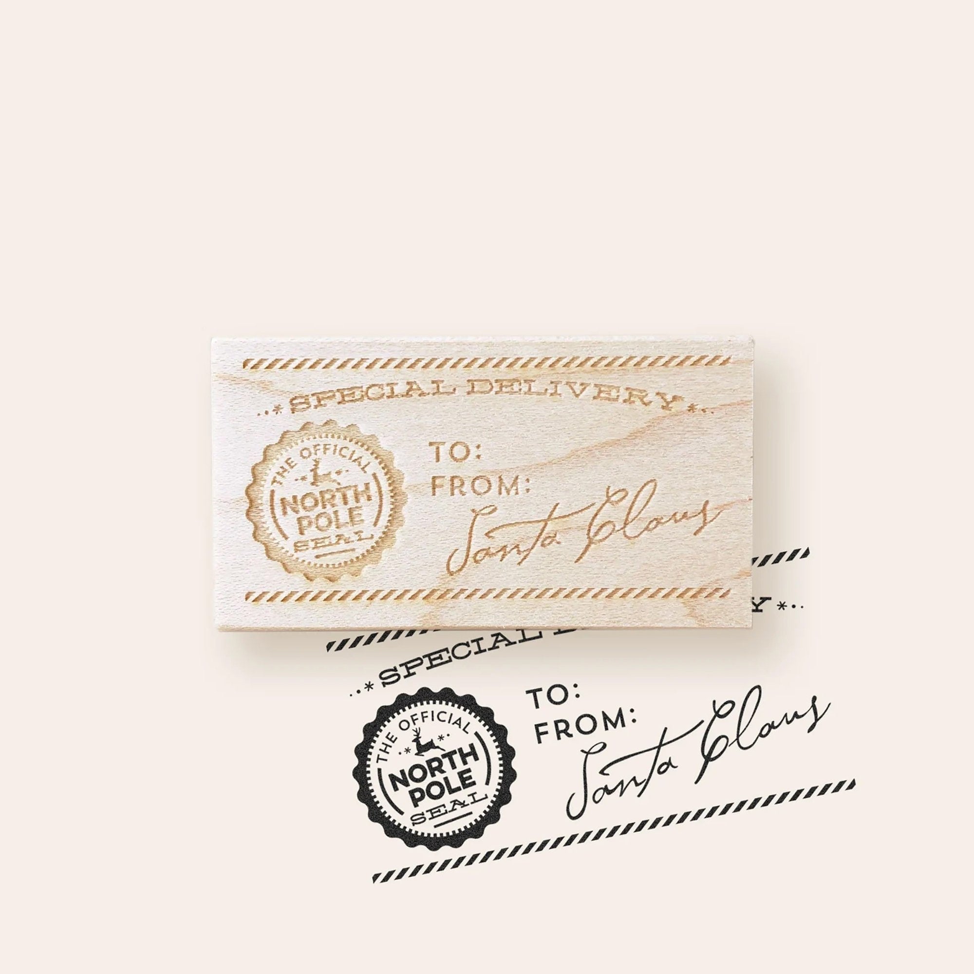 Blank Christmas Gift Tag Santa Stamp
