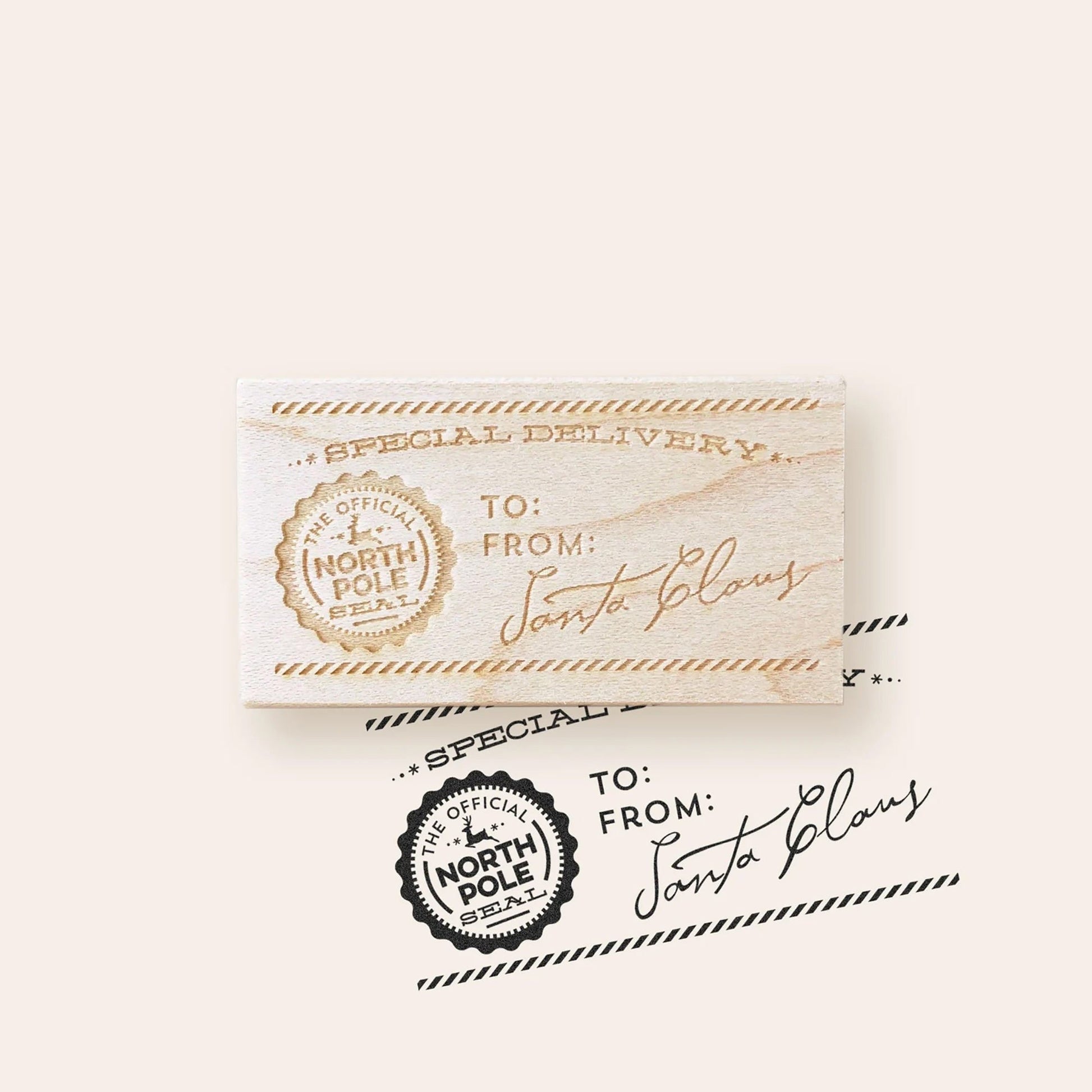 Blank Christmas Gift Tag Santa Stamp