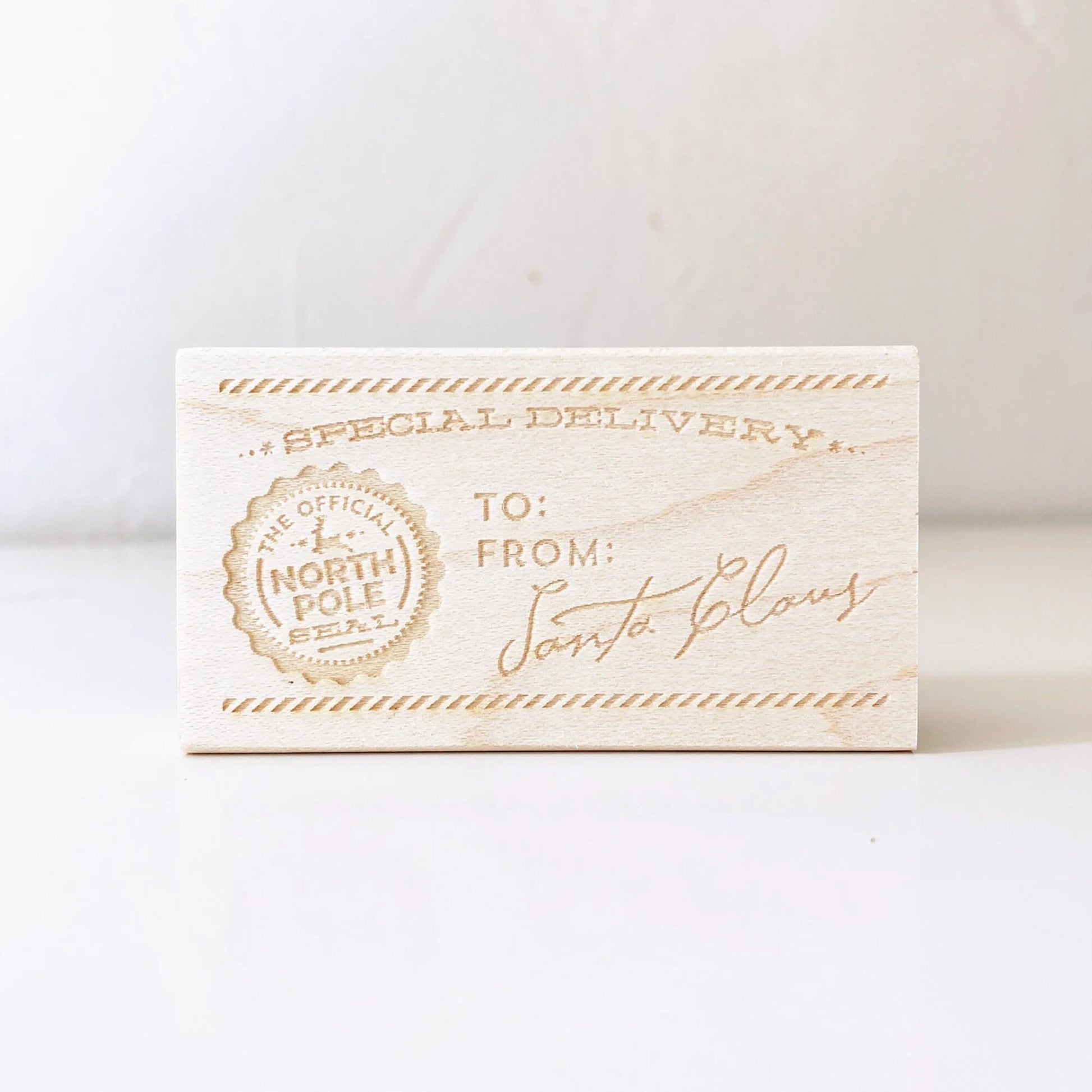 Blank Christmas Gift Tag Santa Stamp