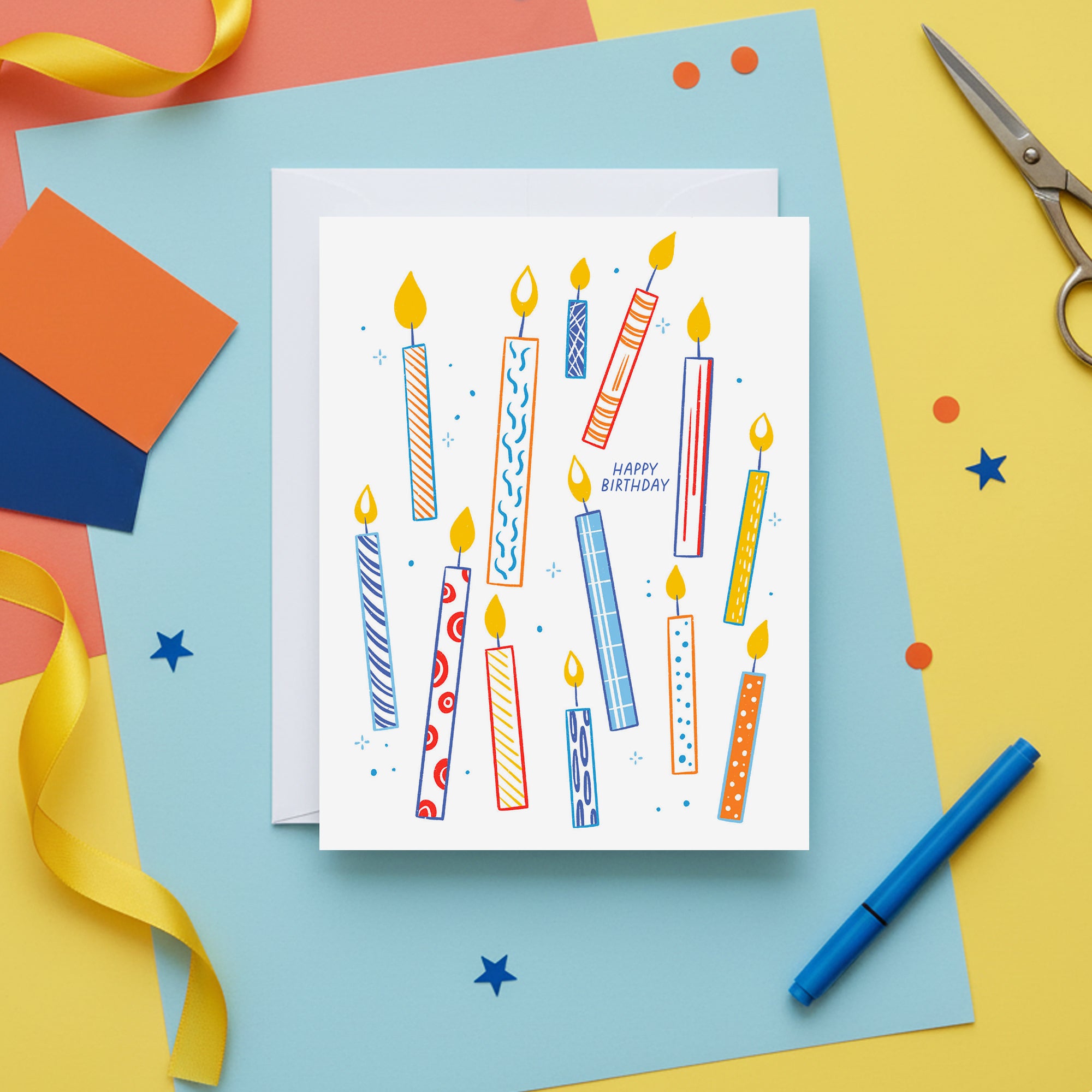 Colorful Candle Birthday Card