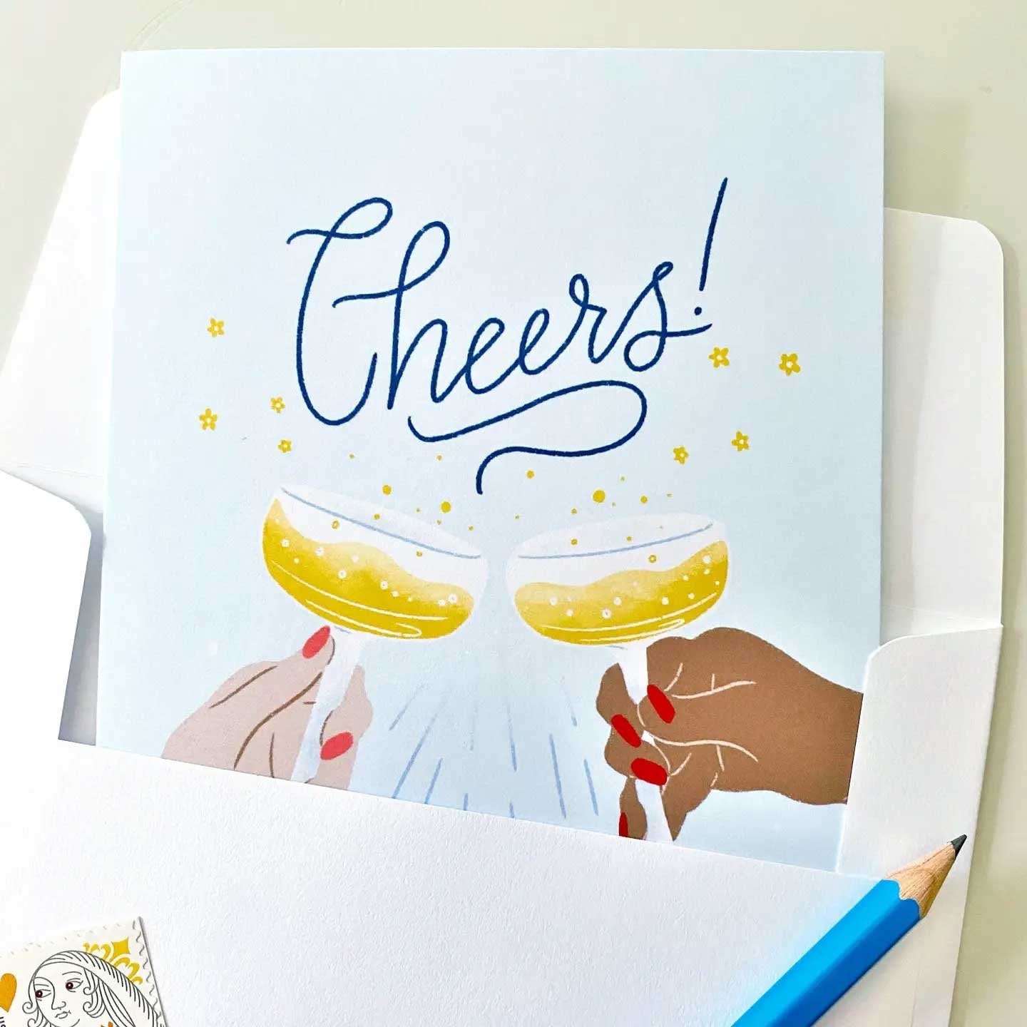 Cheers! Celebration Champagne Toast Card