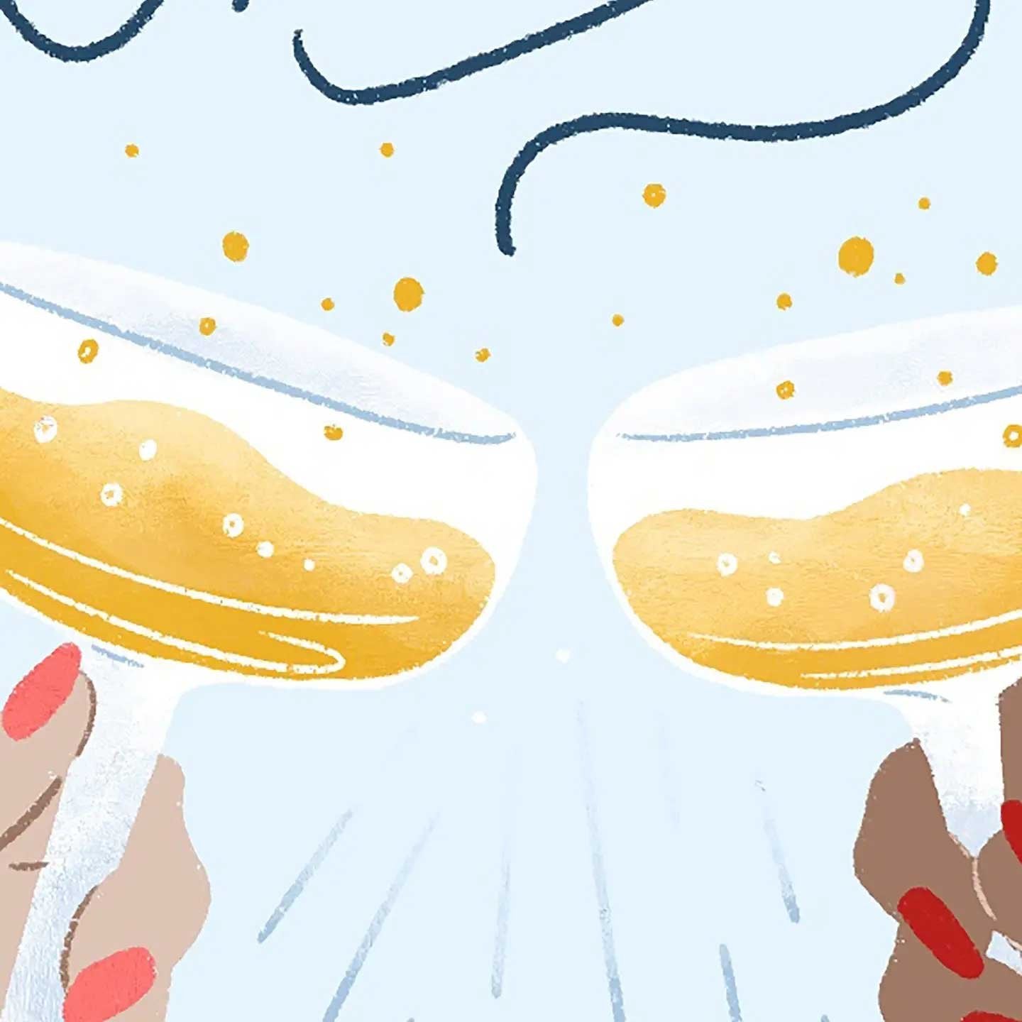 Cheers! Celebration Champagne Toast Card