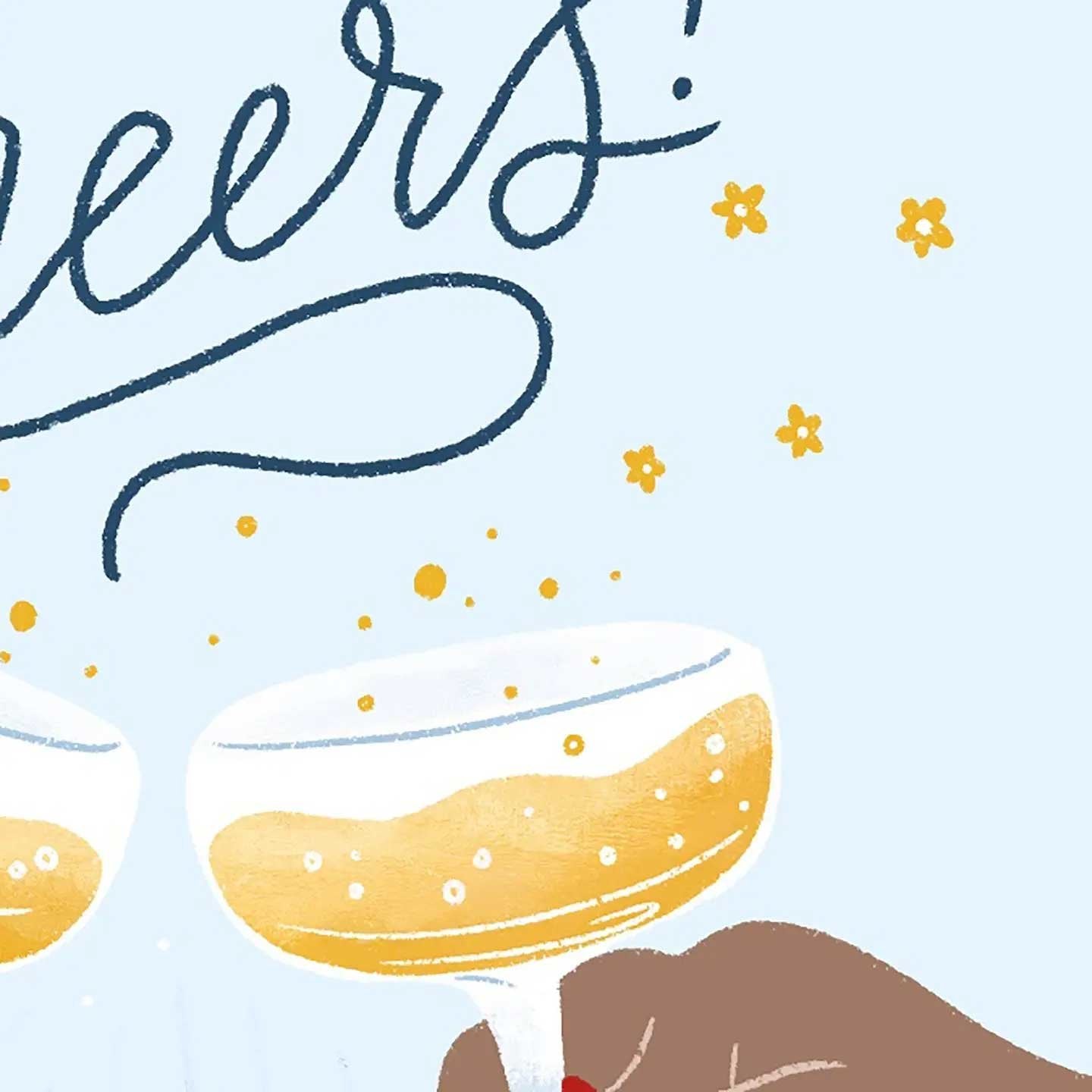 Cheers! Celebration Champagne Toast Card