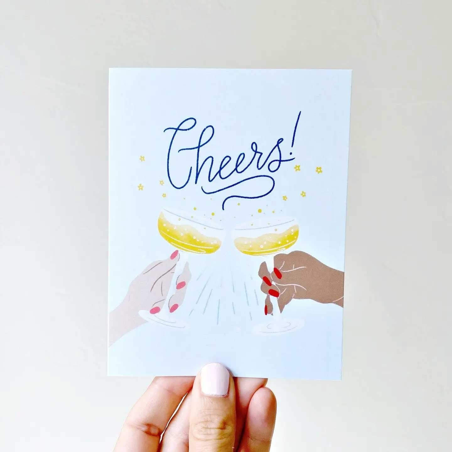 Cheers! Celebration Champagne Toast Card