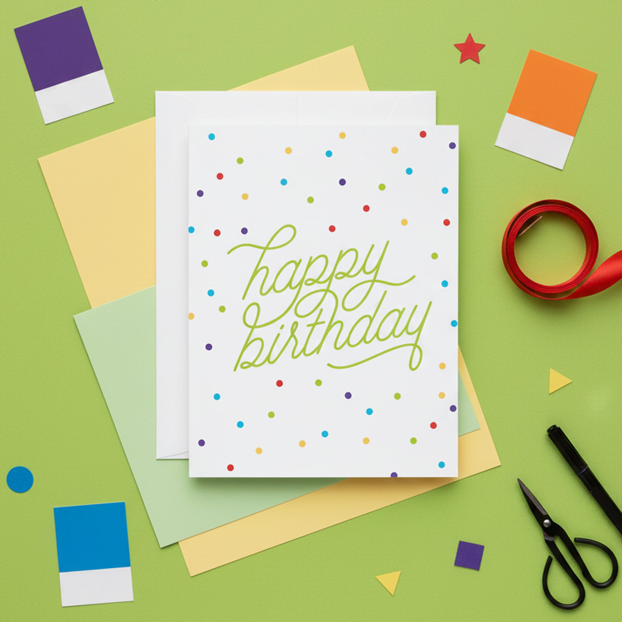Confetti Happy Birthday Card