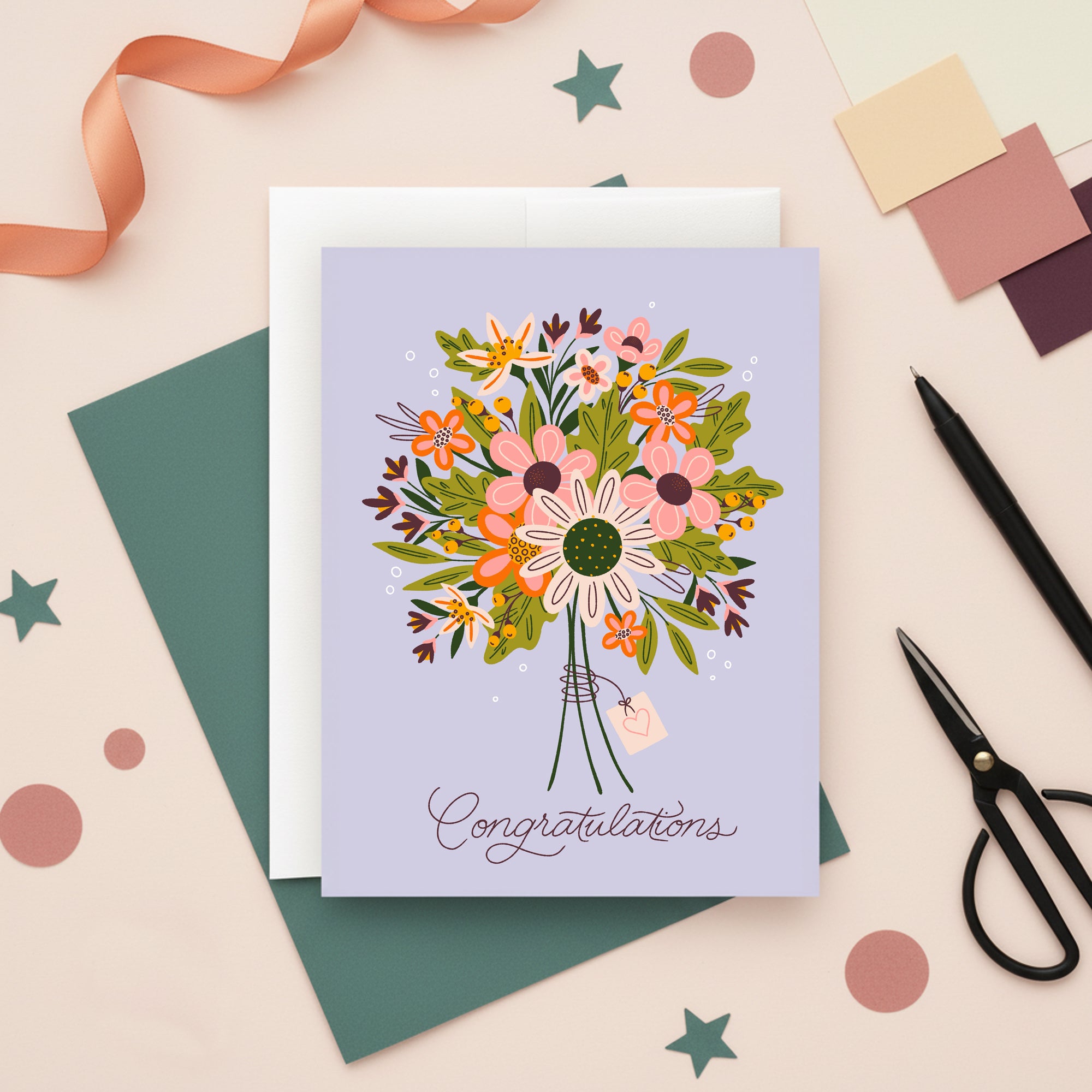 Congratulations Floral Bouquet Card