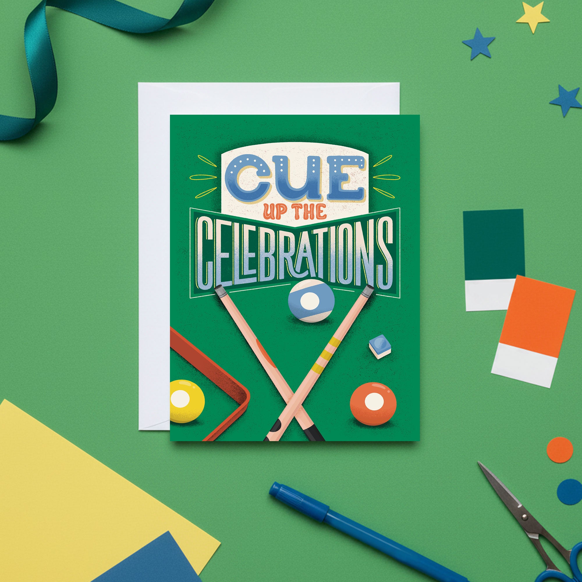 Cue Up the Celebrations Billiards Birthday Card