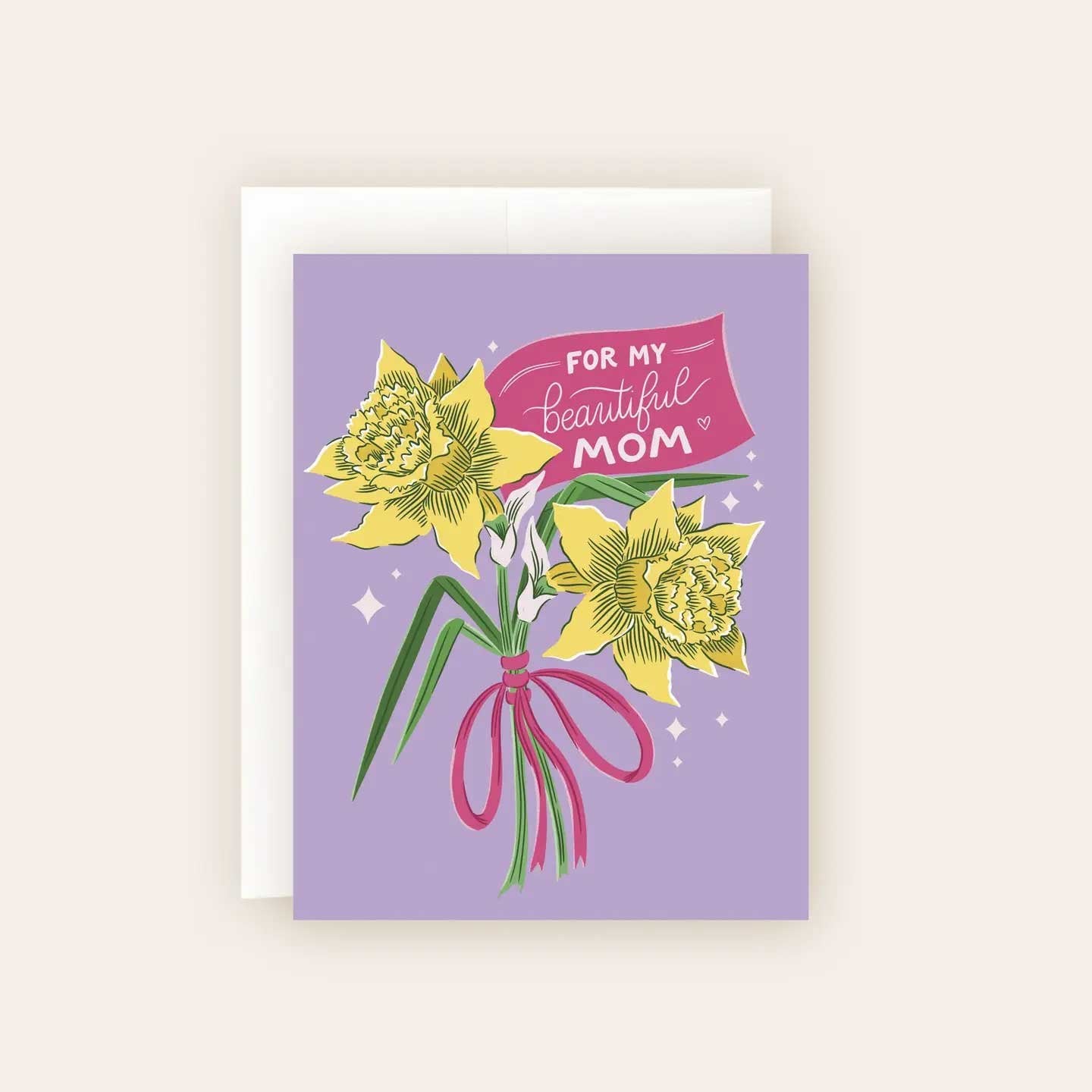 Beautiful Mom Daffodil Bouquet Card