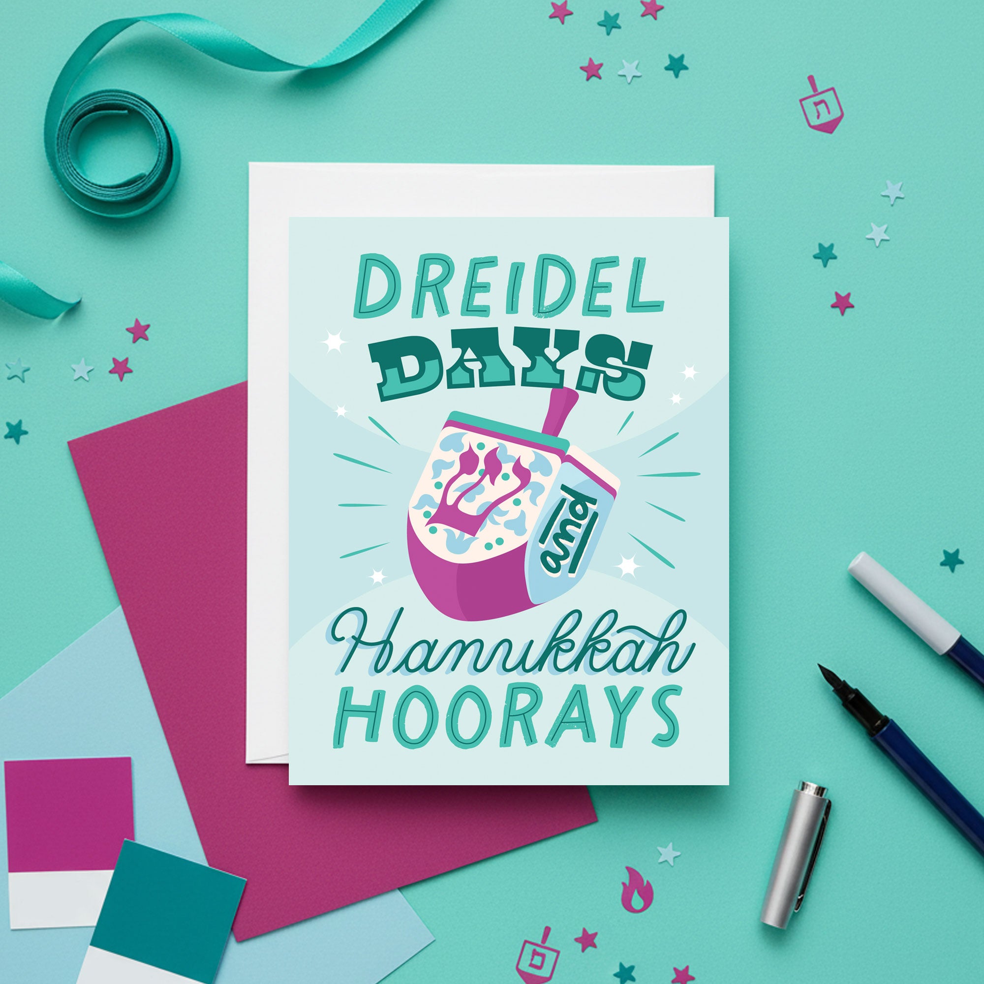 Dreidel Days Hanukkah Card