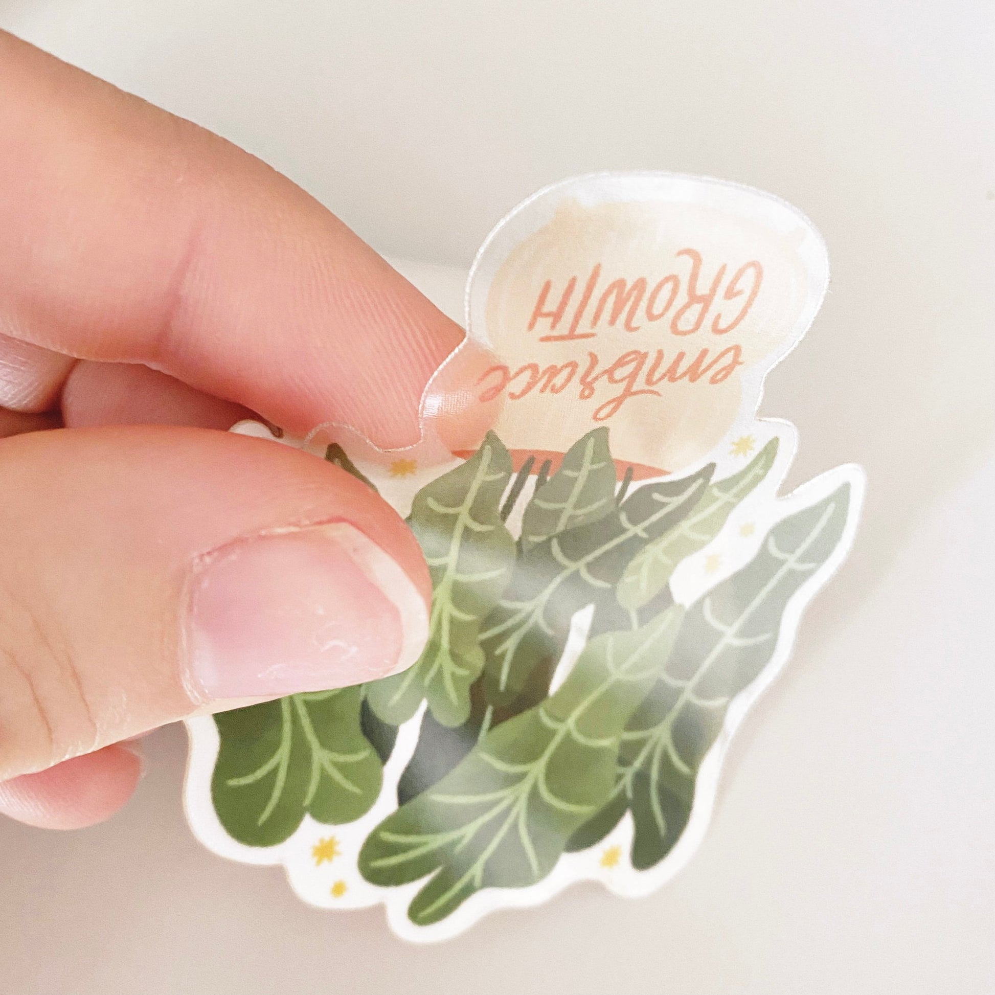 Clear Vinyl Sticker Embrace Growth