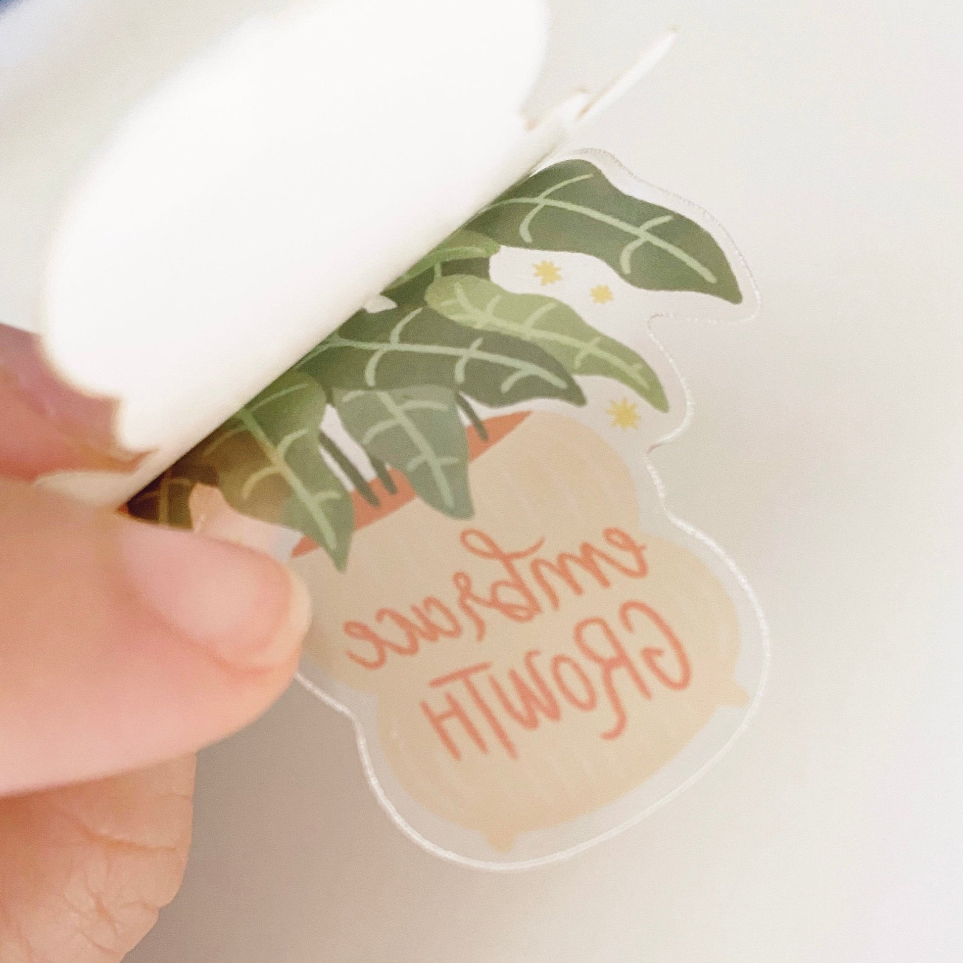 Clear Vinyl Sticker Embrace Growth