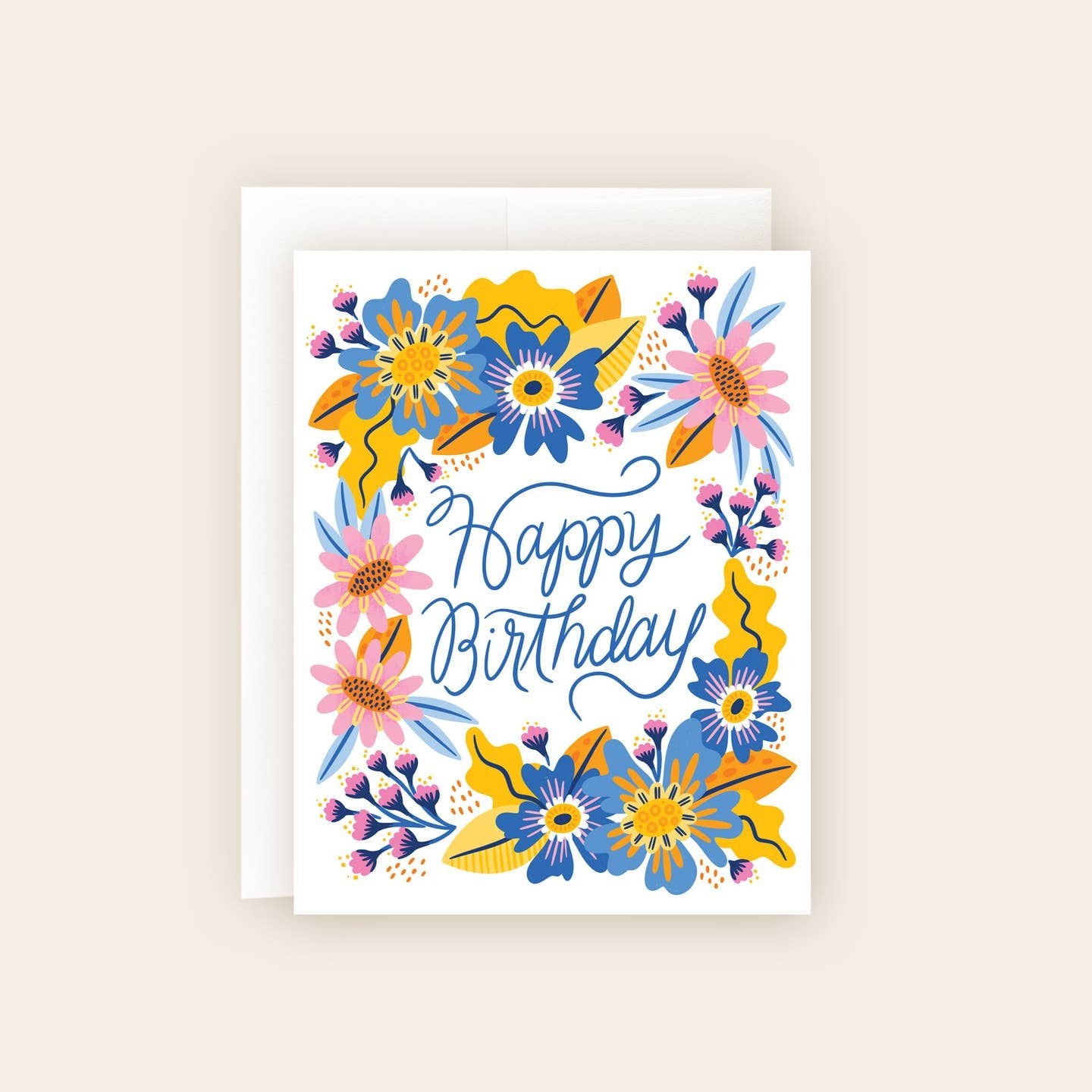 Bold & Bright Happy Birthday Flowers Card