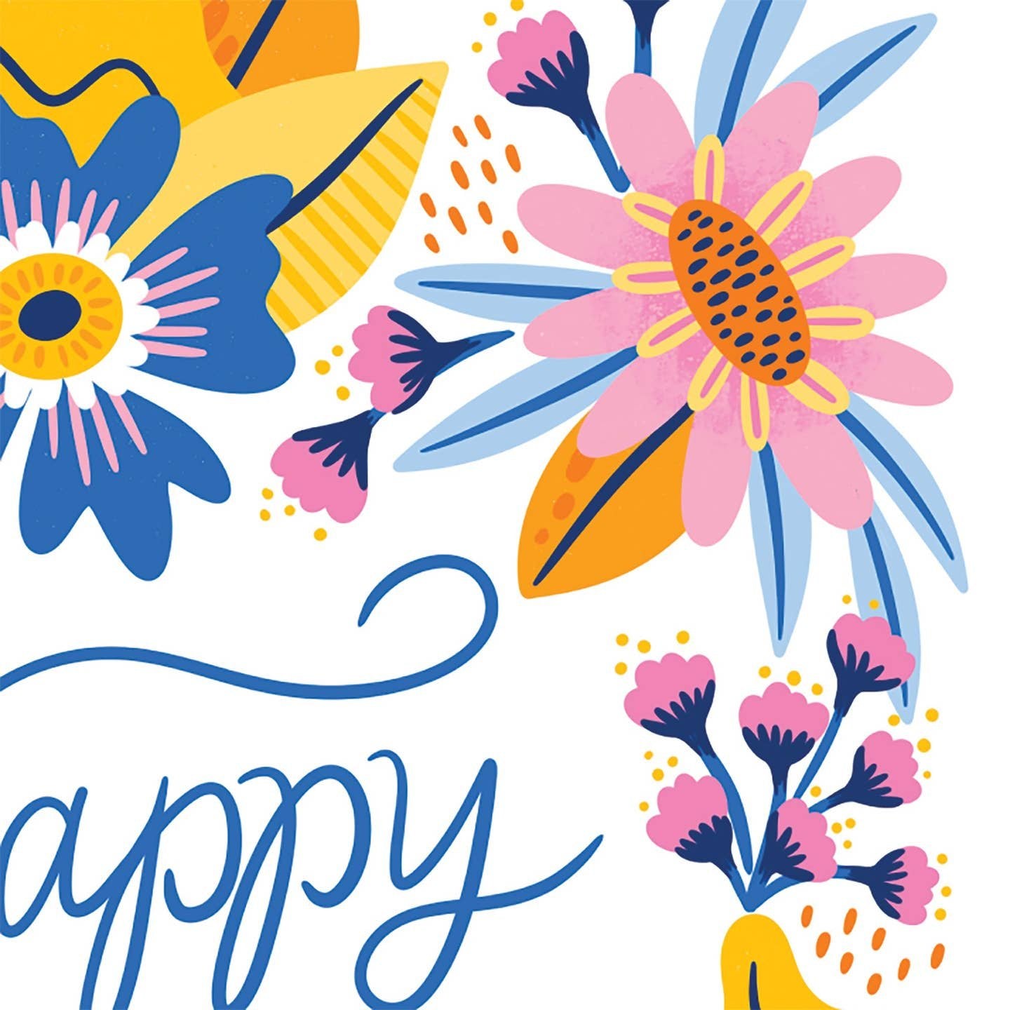 Bold & Bright Happy Birthday Flowers Card