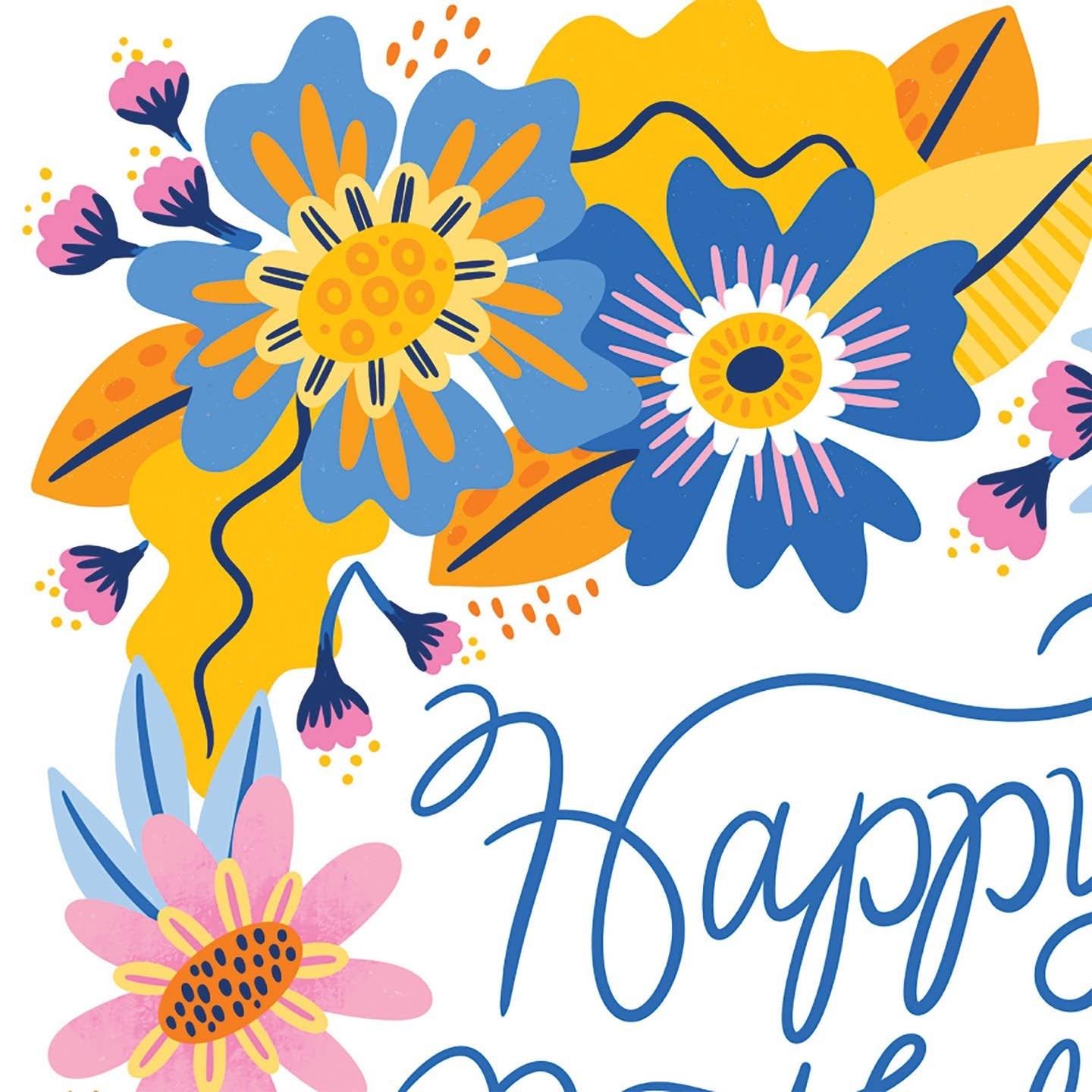 Bold & Bright Happy Birthday Flowers Card