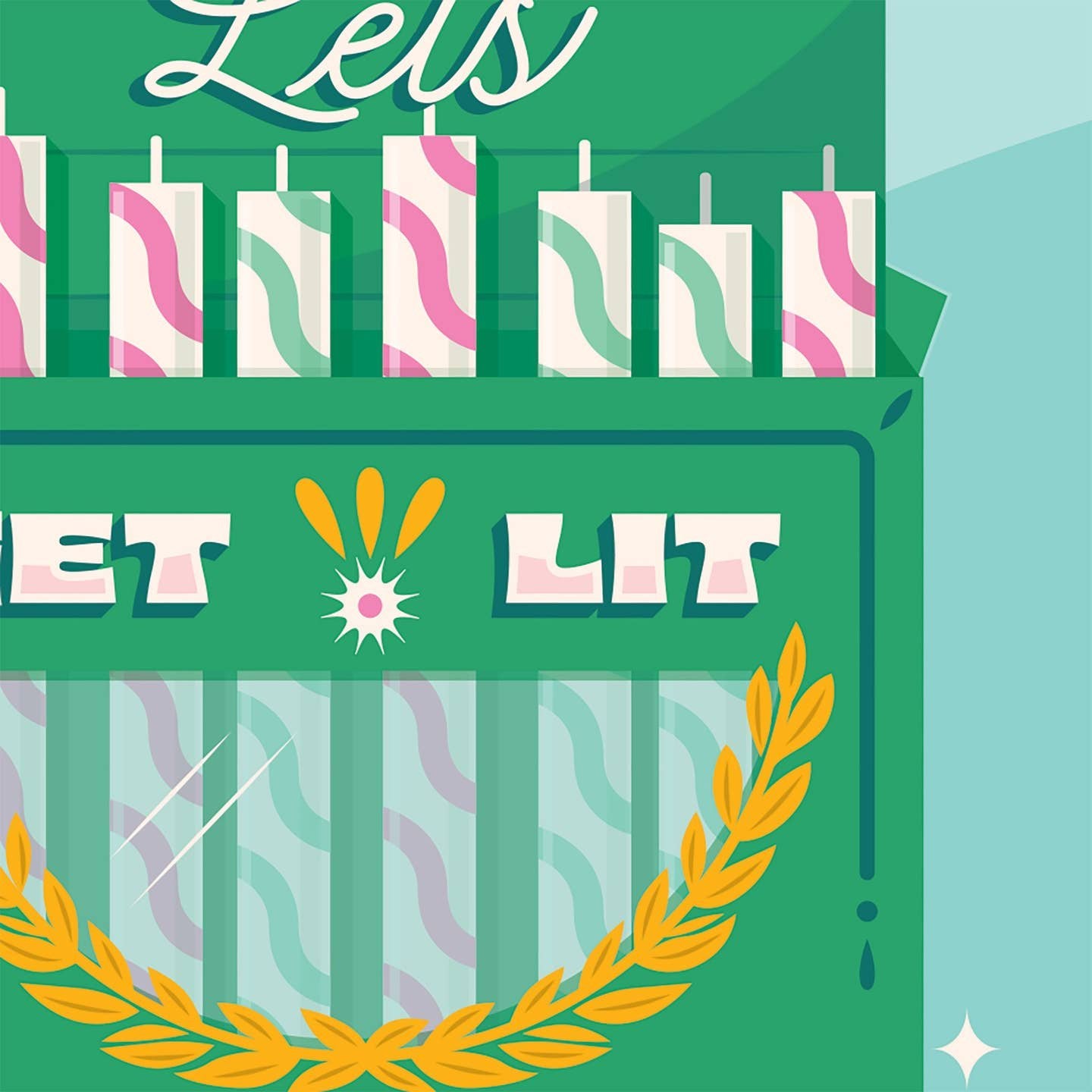 Let's Get Lit Hanukkah Card