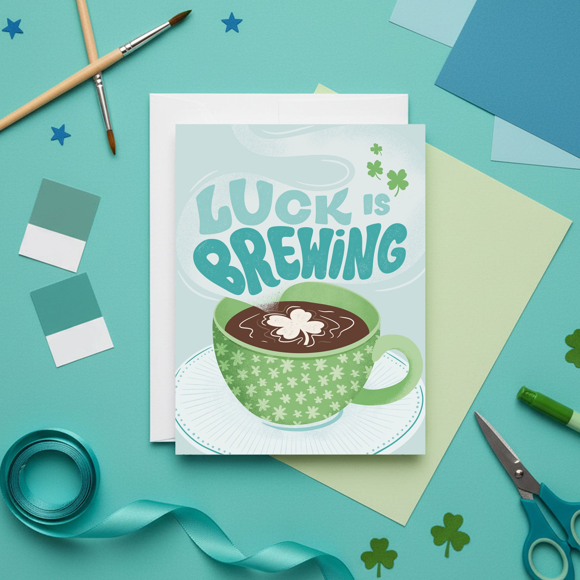 Luck is Brewing Encouragement Card