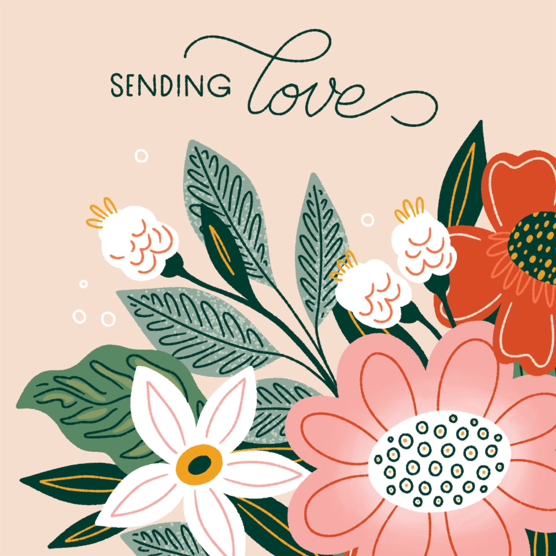 Sending Love Flowers Sympathy Card