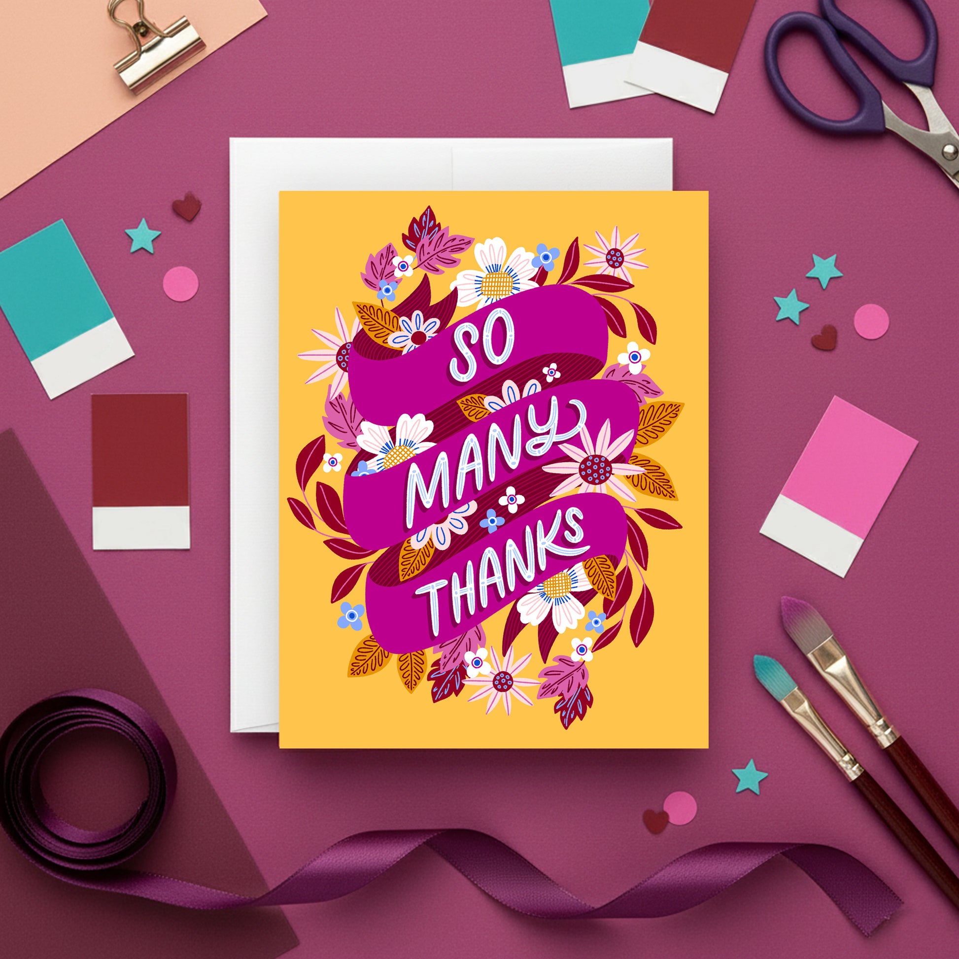 So Many Thanks Ribbon Thank You Card