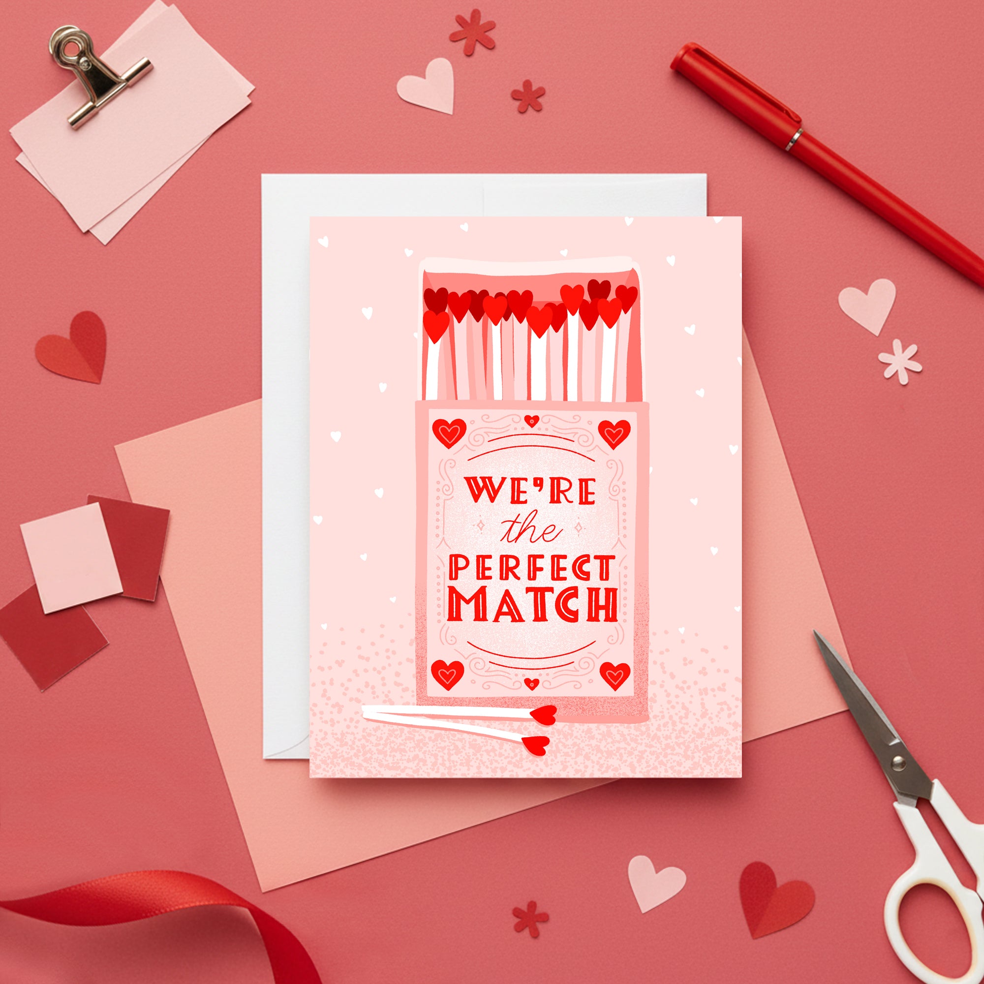 Perfect Match Valentine’s Heart Matchbox Card