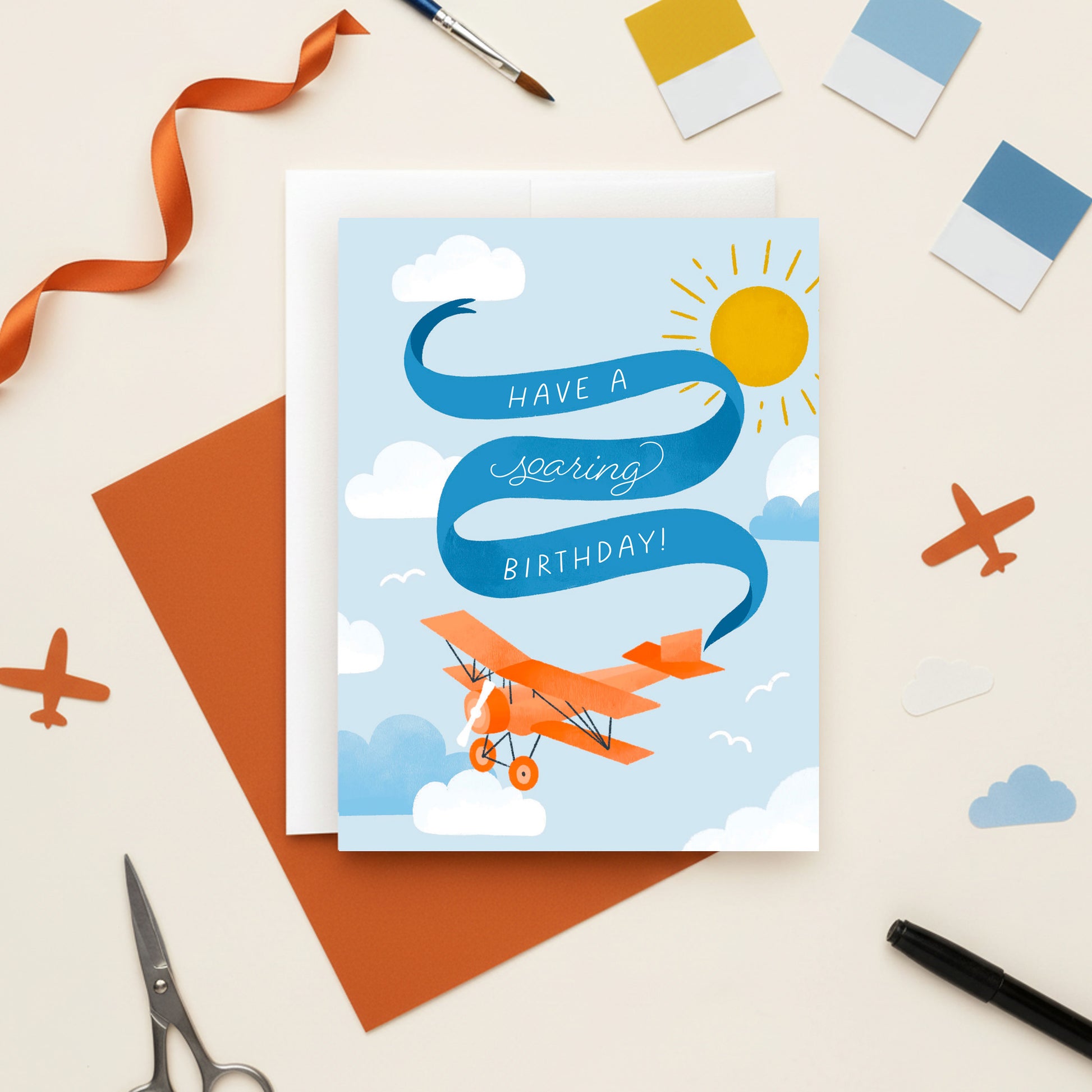 Soaring Plane Birthday Card
