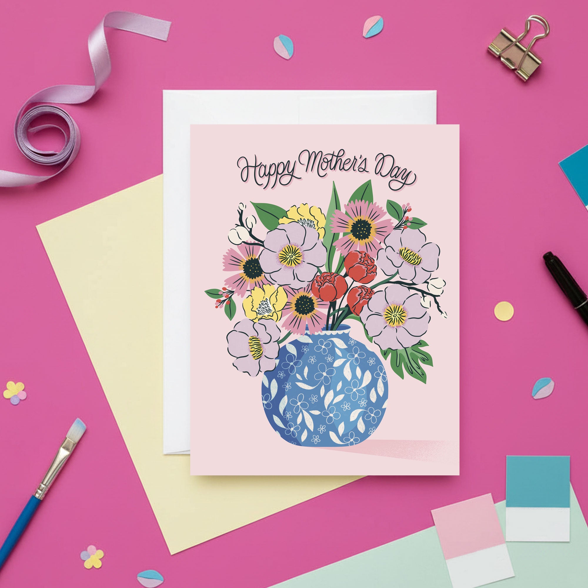 Mother's Day Floral Vase Card