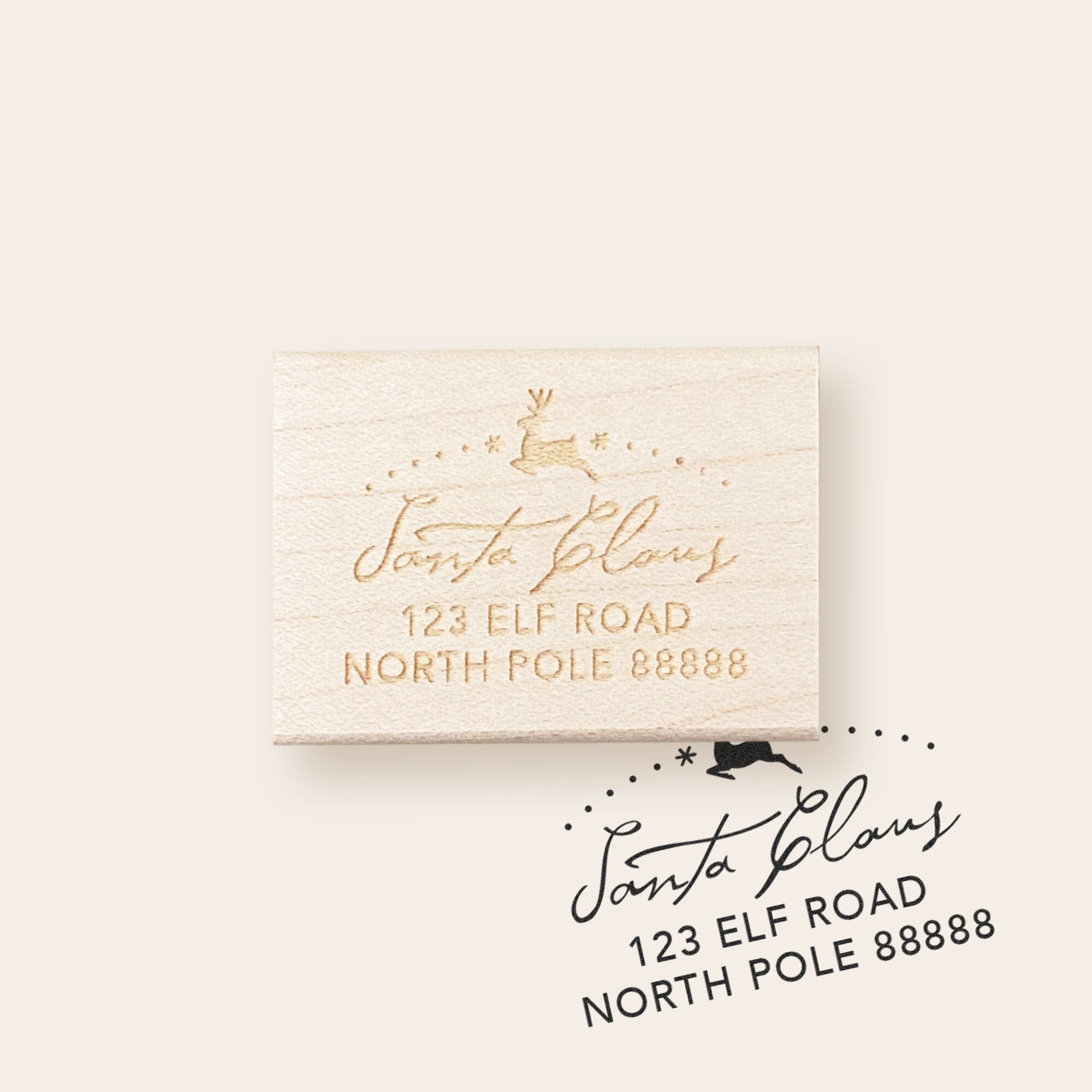 Santa Claus Return Address Wooden Stamp