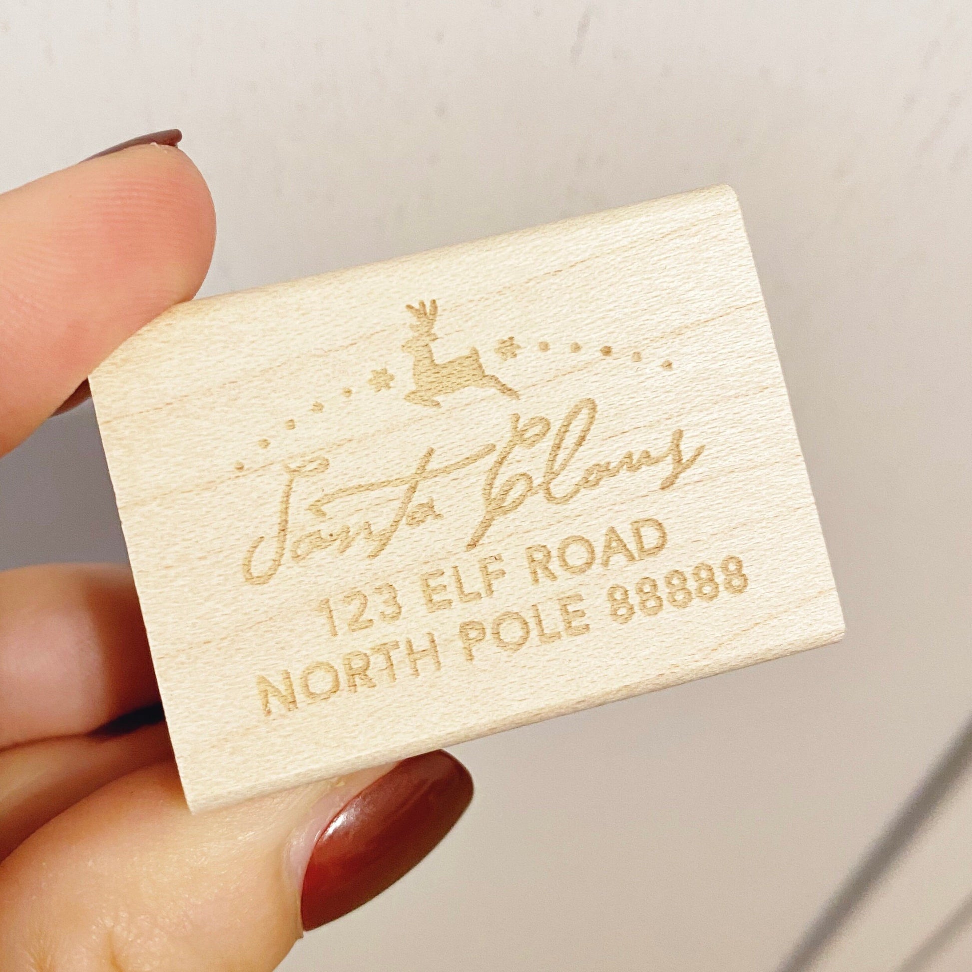 Santa Claus Return Address Wooden Stamp