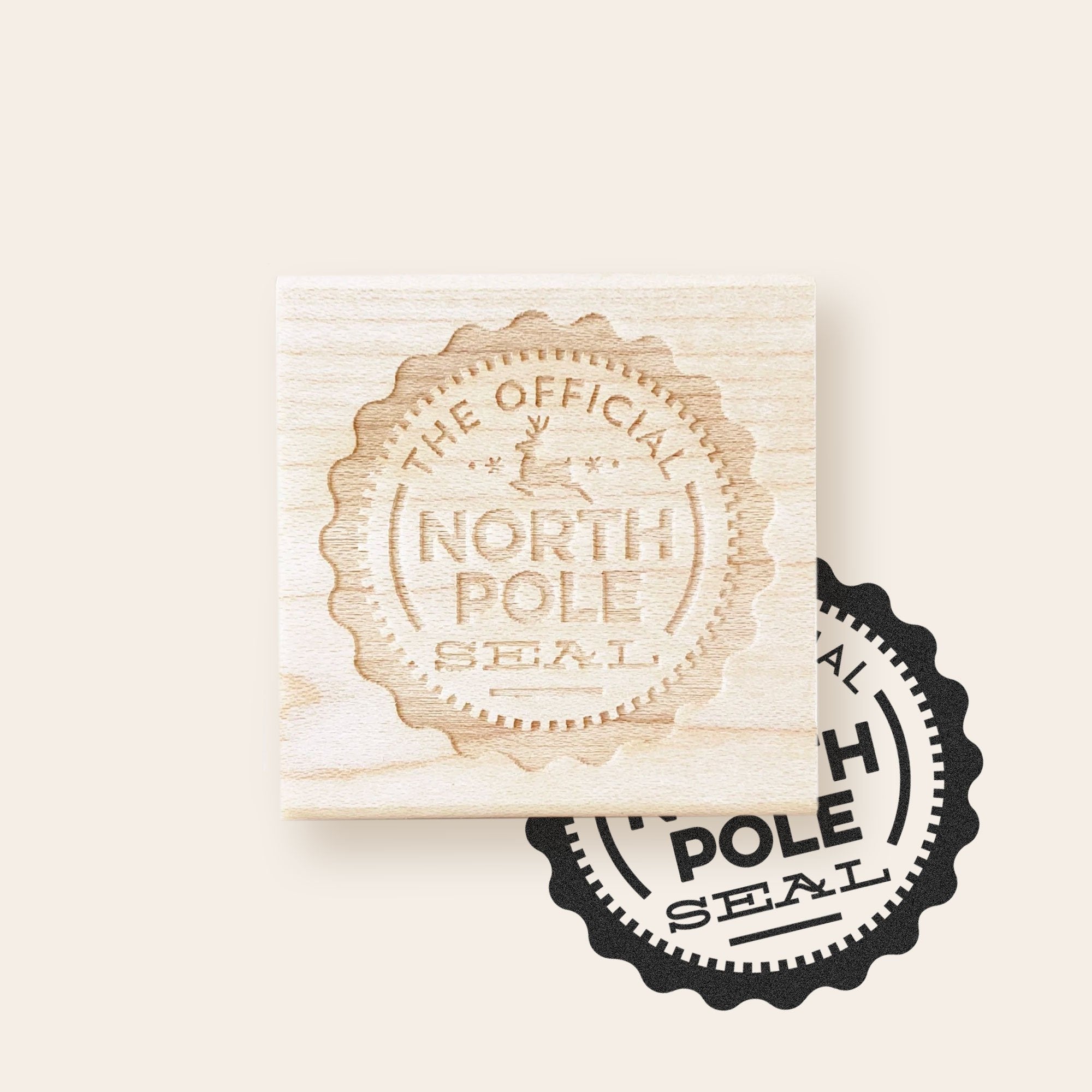 Official North Pole Seal Wooden Stamp