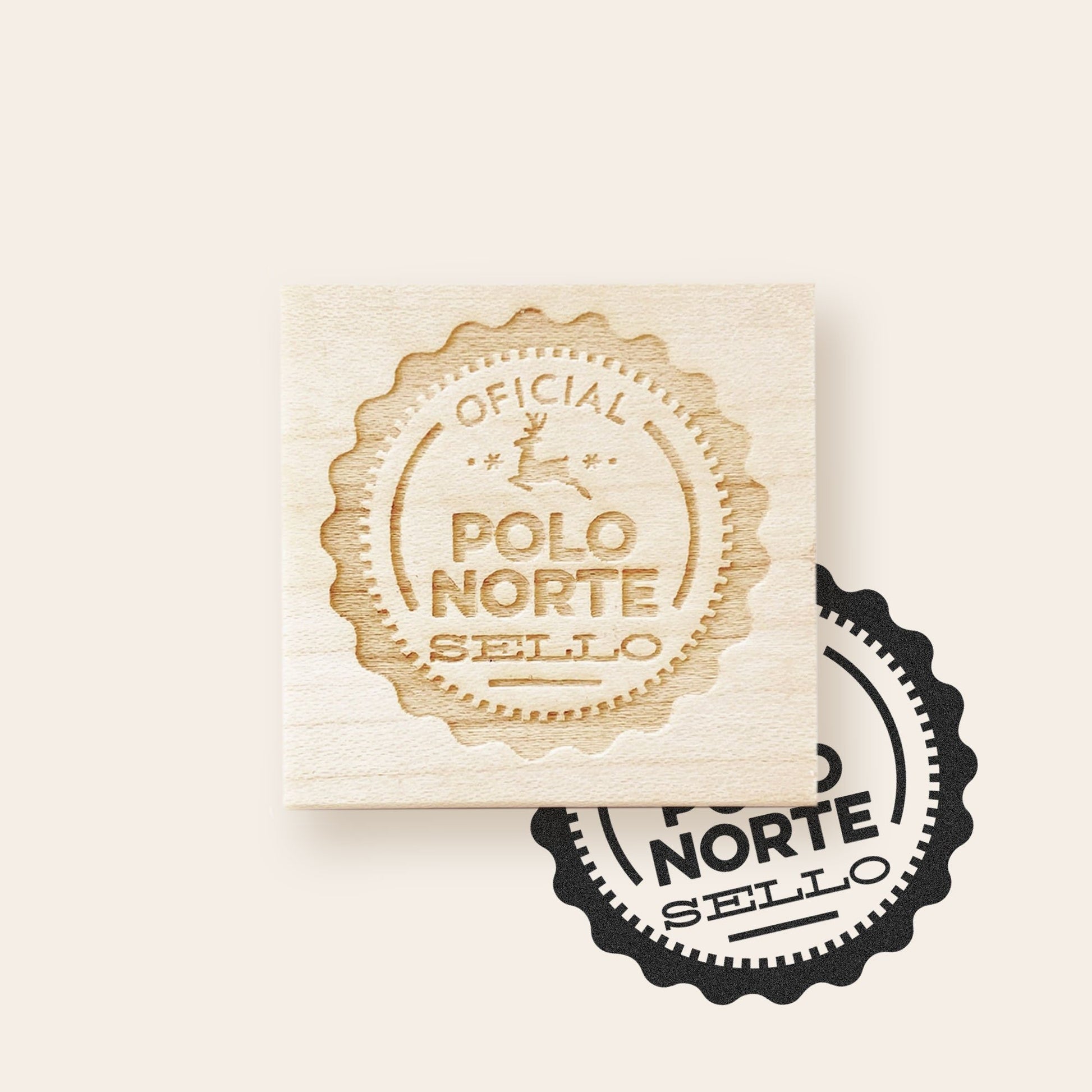Official North Pole Seal Wooden Stamp