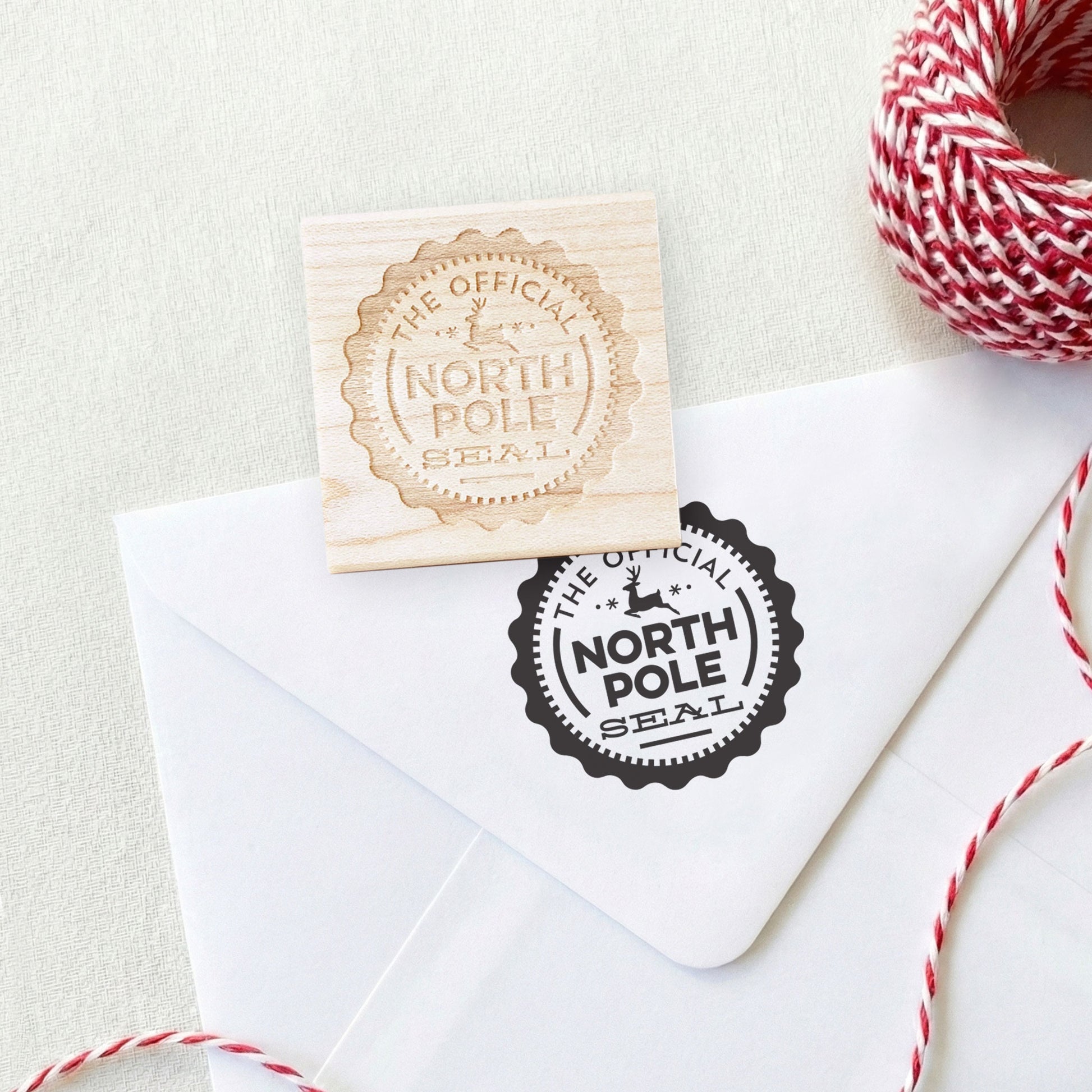 Official North Pole Seal Wooden Stamp