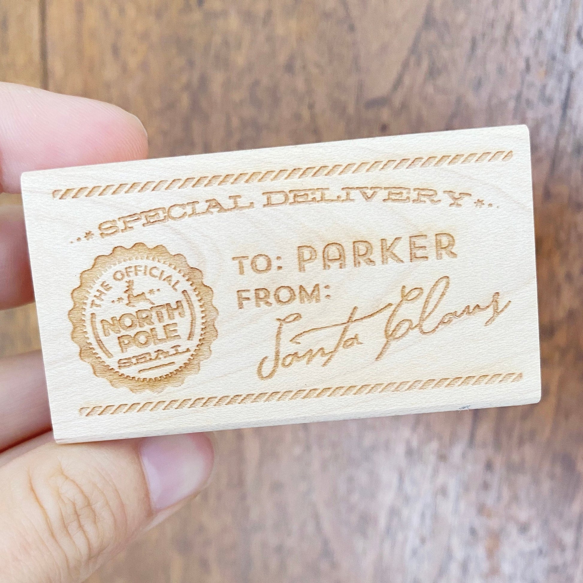 Personalized Santa Gift Tag Stamp