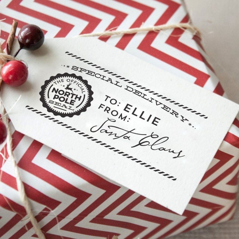 Personalized Santa Gift Tag Stamp