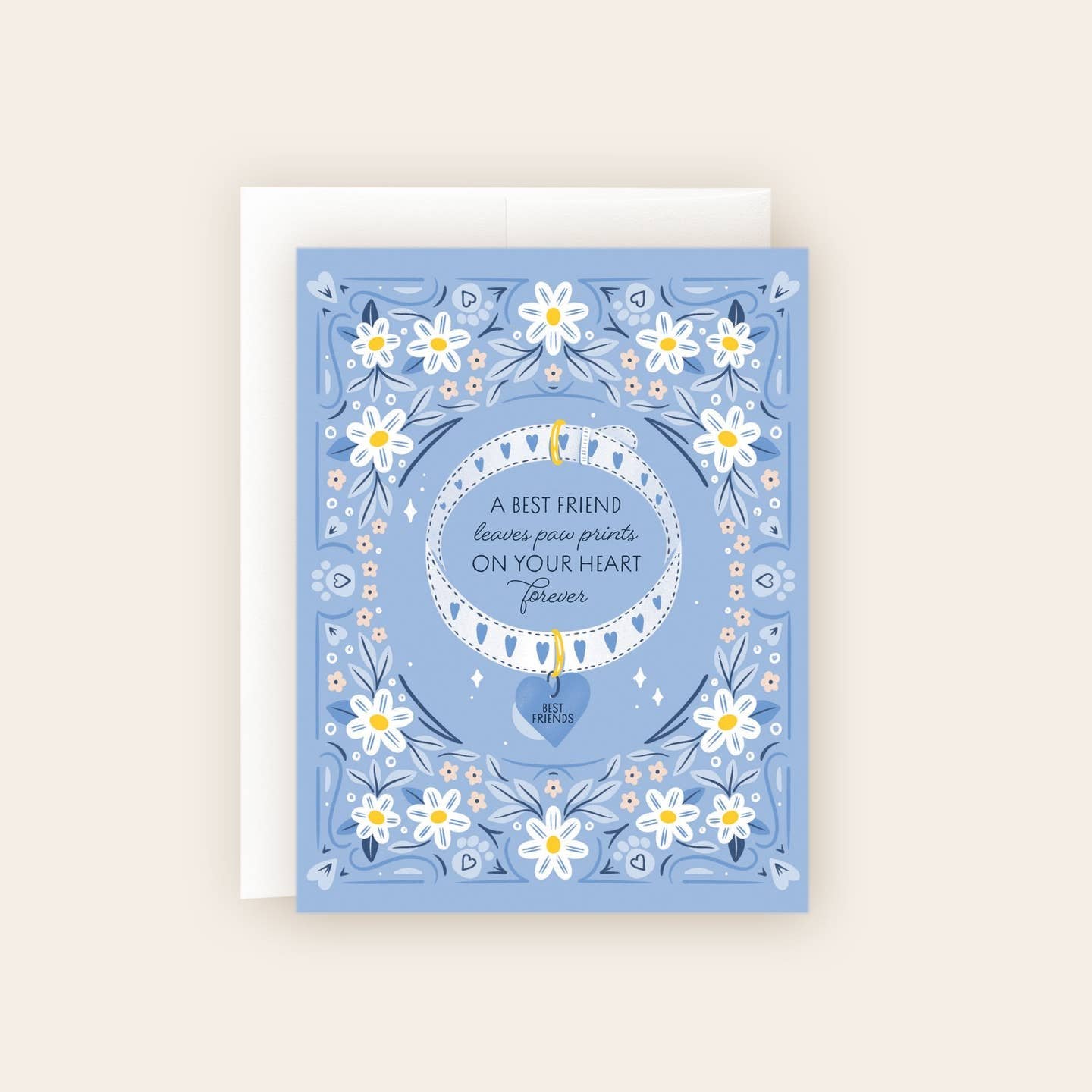 Pet Sympathy "Paw Prints on Your Heart” Card