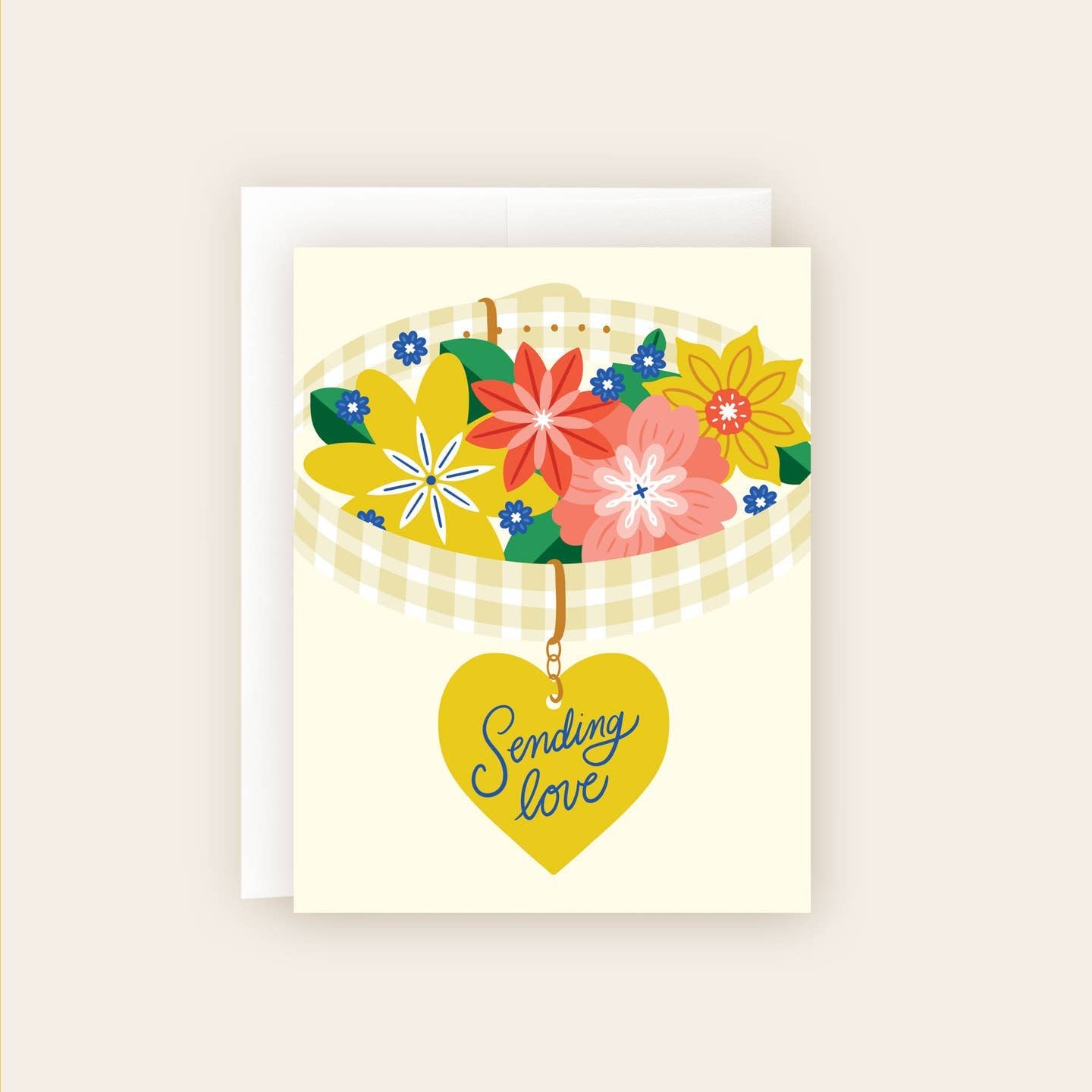 Sending Love Floral Collar Pet Sympathy Card