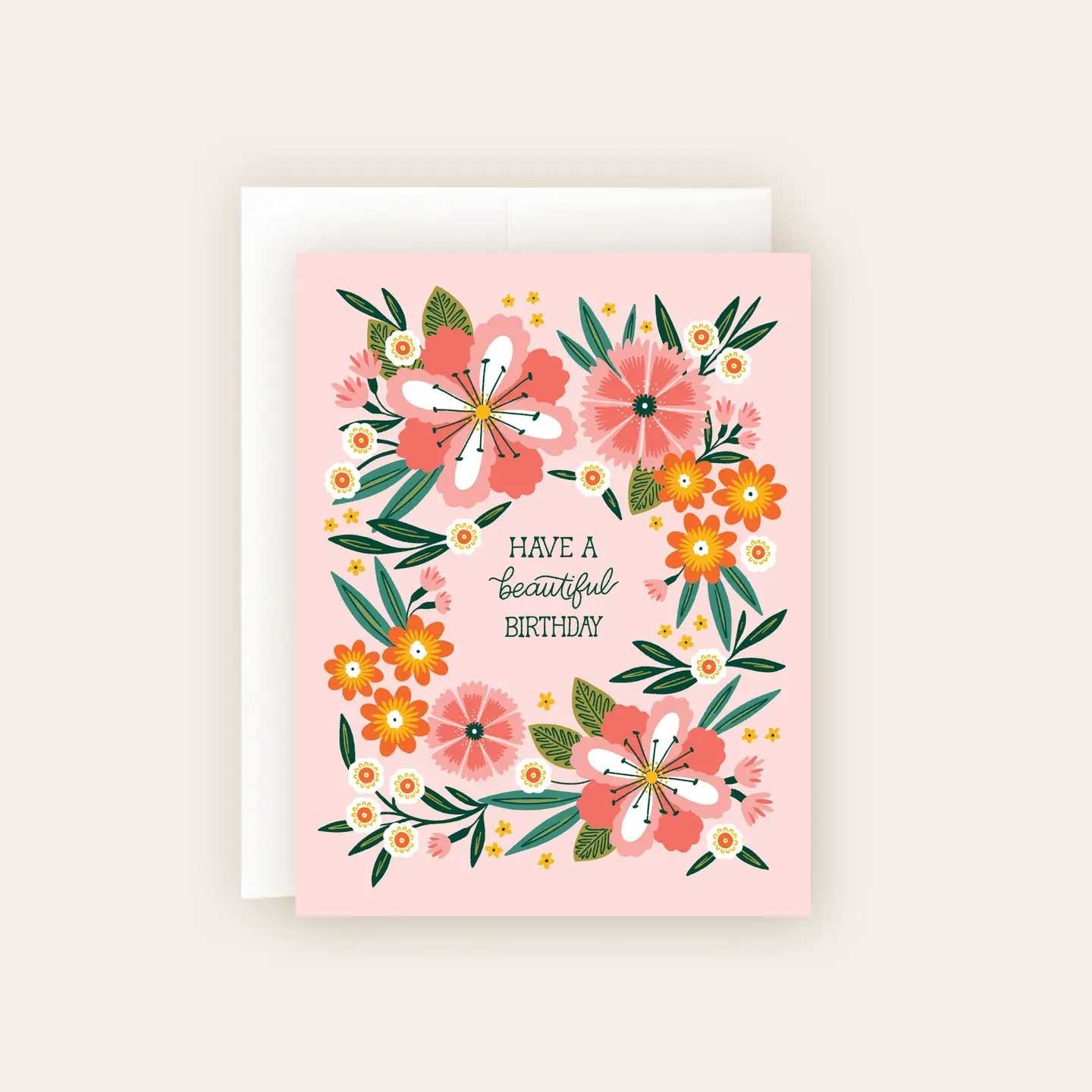 Beautiful Soft Pink Florals Birthday Card