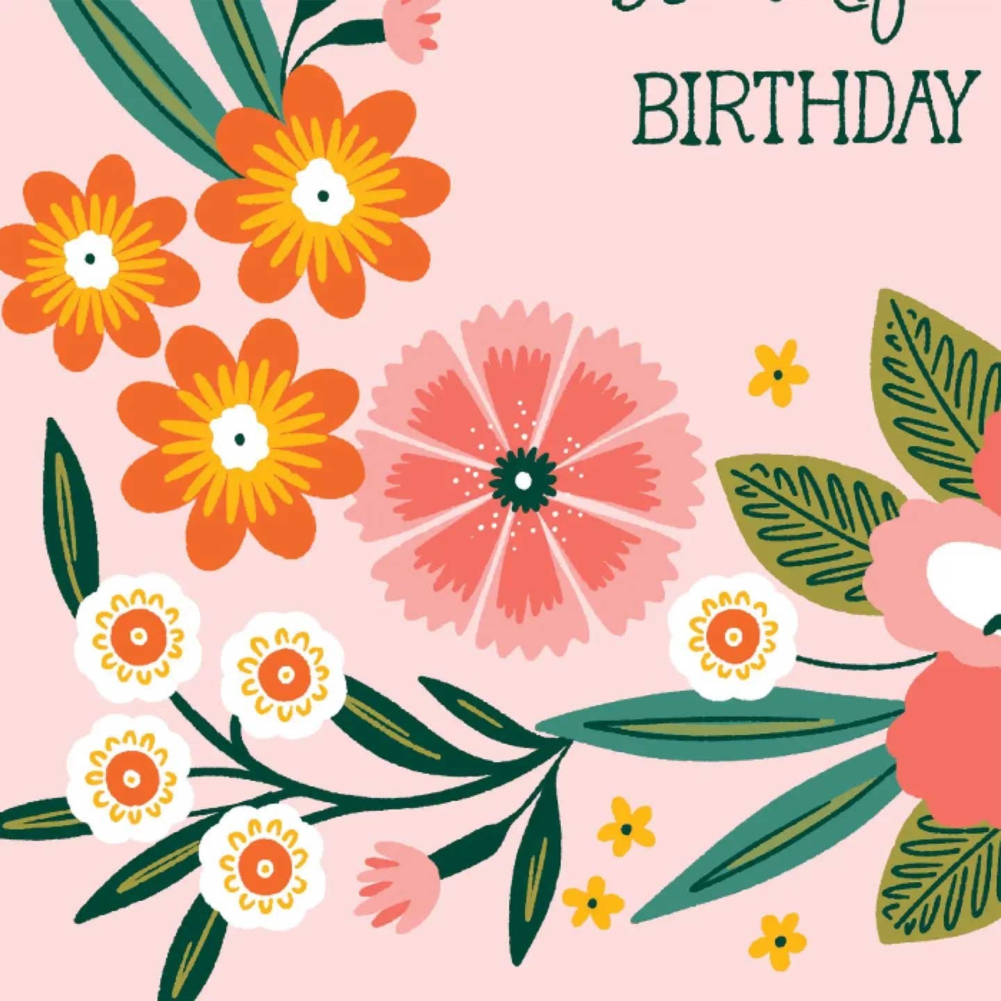 Beautiful Soft Pink Florals Birthday Card
