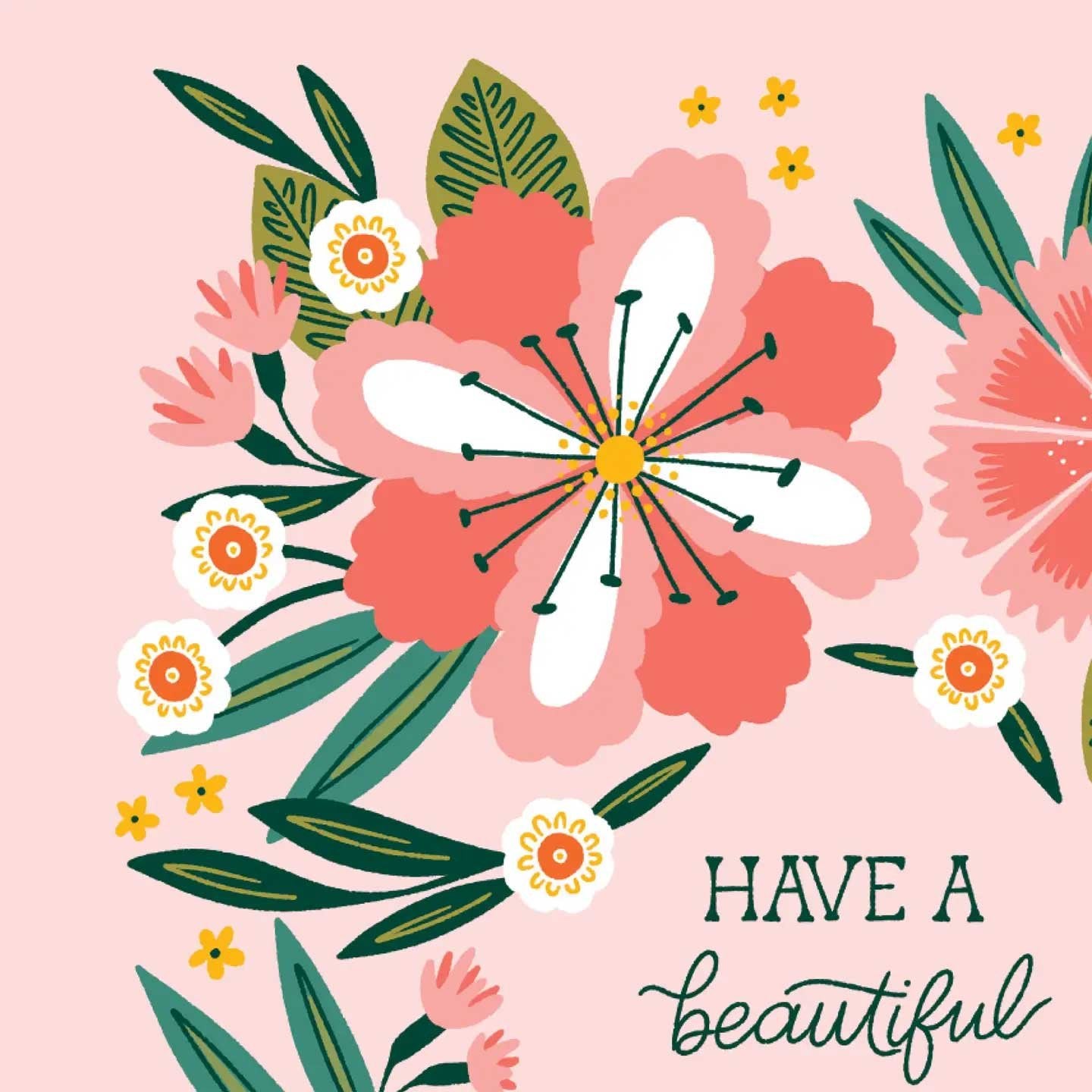 Beautiful Soft Pink Florals Birthday Card