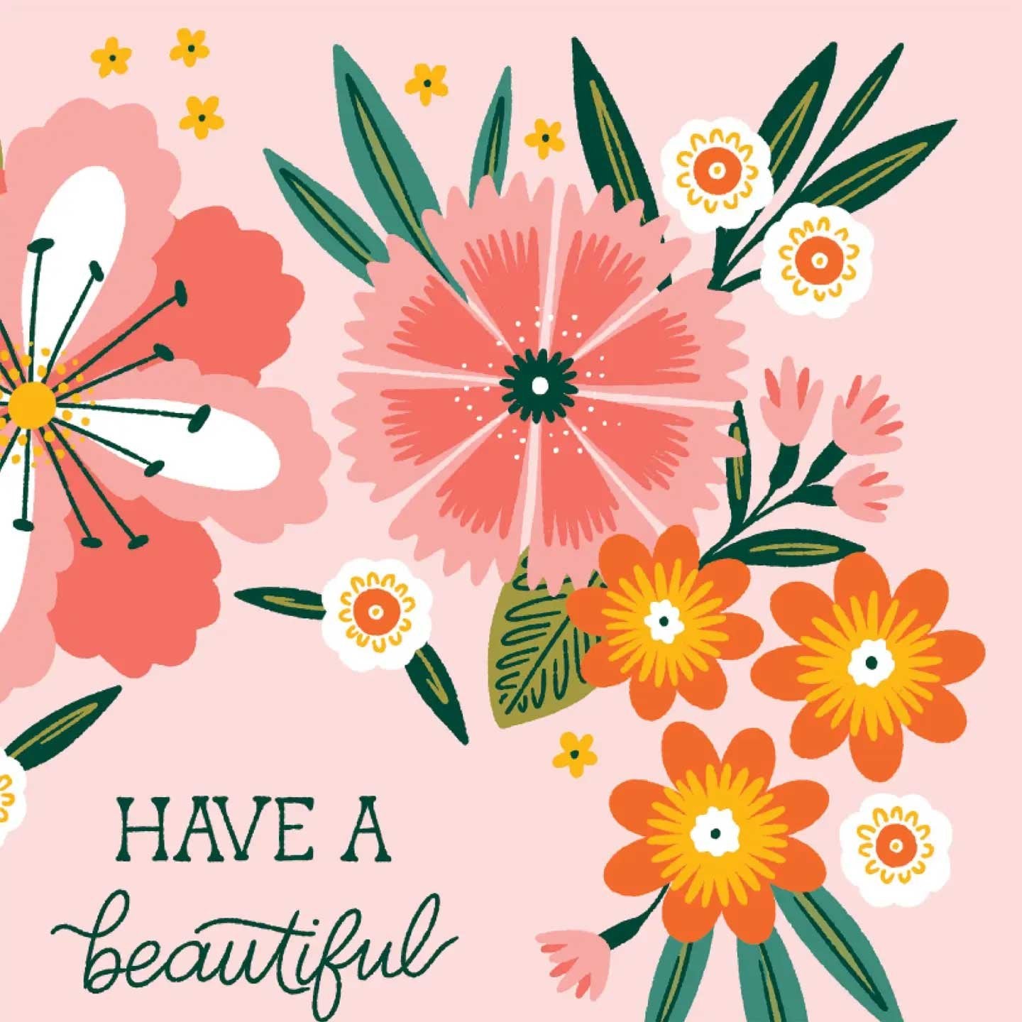 Beautiful Soft Pink Florals Birthday Card